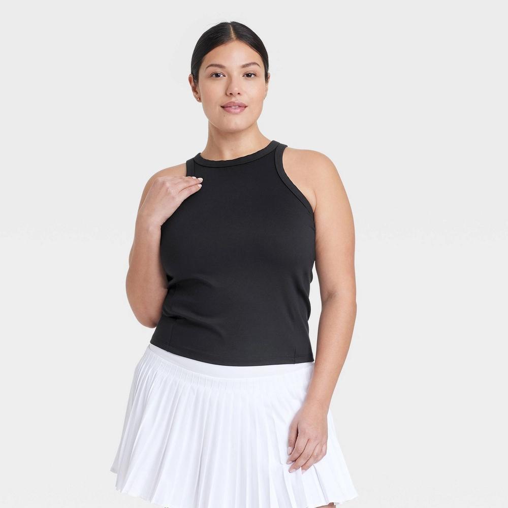 Womens High Neck Racerback Tank Top - All In Motion Black Product Image