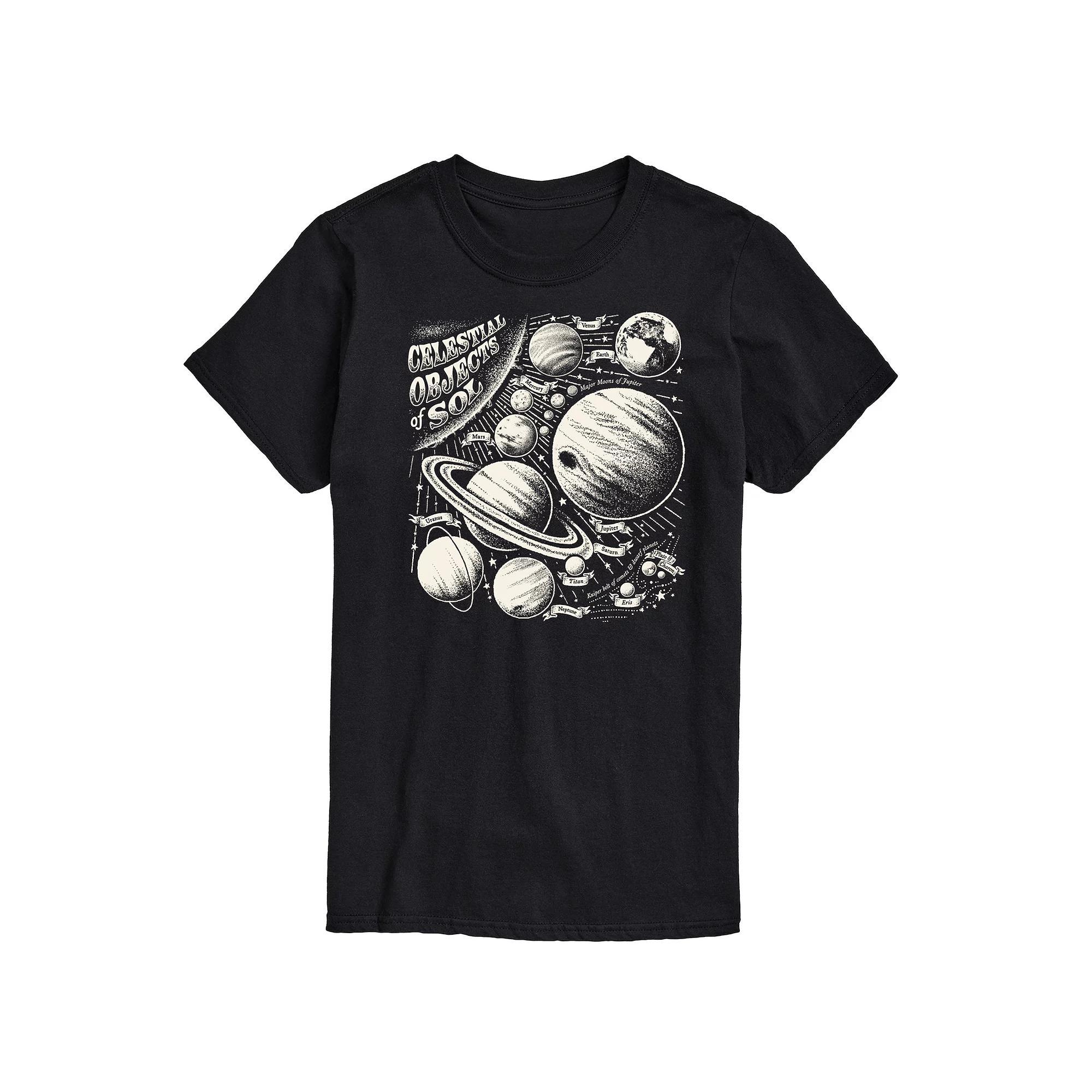 Mens Celestial Objects Graphic Tee Red Product Image