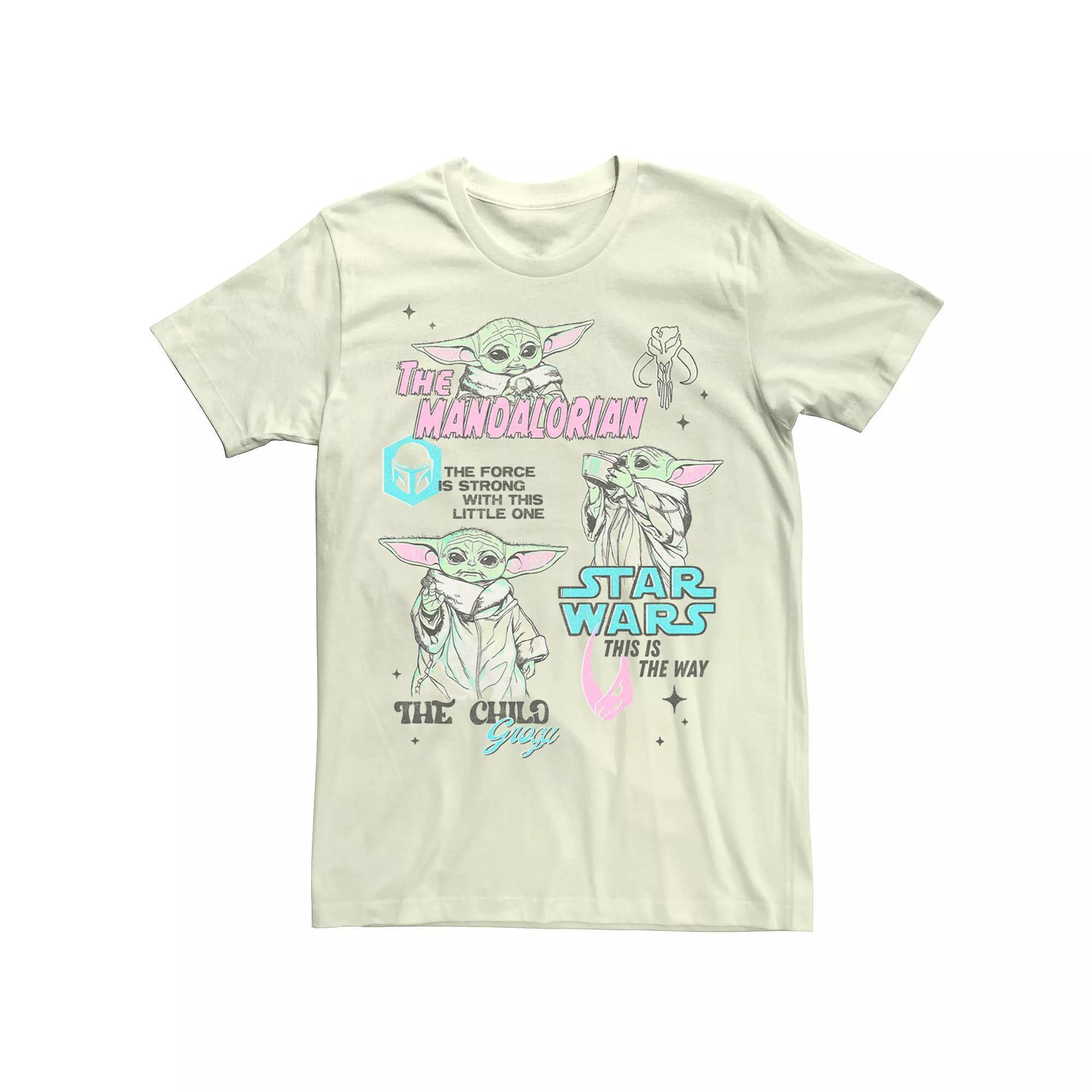 Men's Star Wars The Mandalorian Grogu Collage Tee, Size: Medium, Natural Product Image