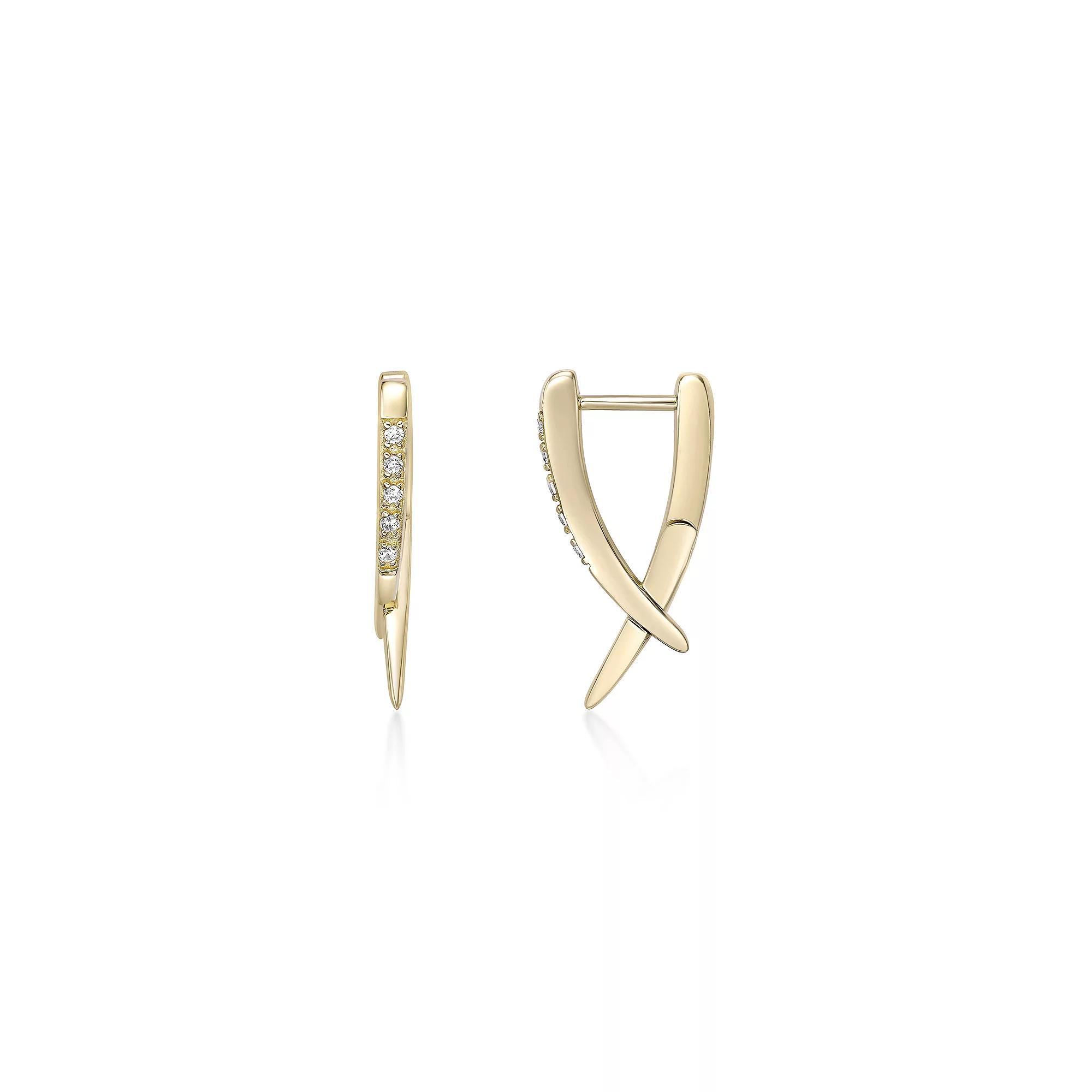 Gemminded 18k Gold Over Silver 1/10 Carat T.W. Lab-Grown Diamond Earrings, Women's, Gold Tone Product Image