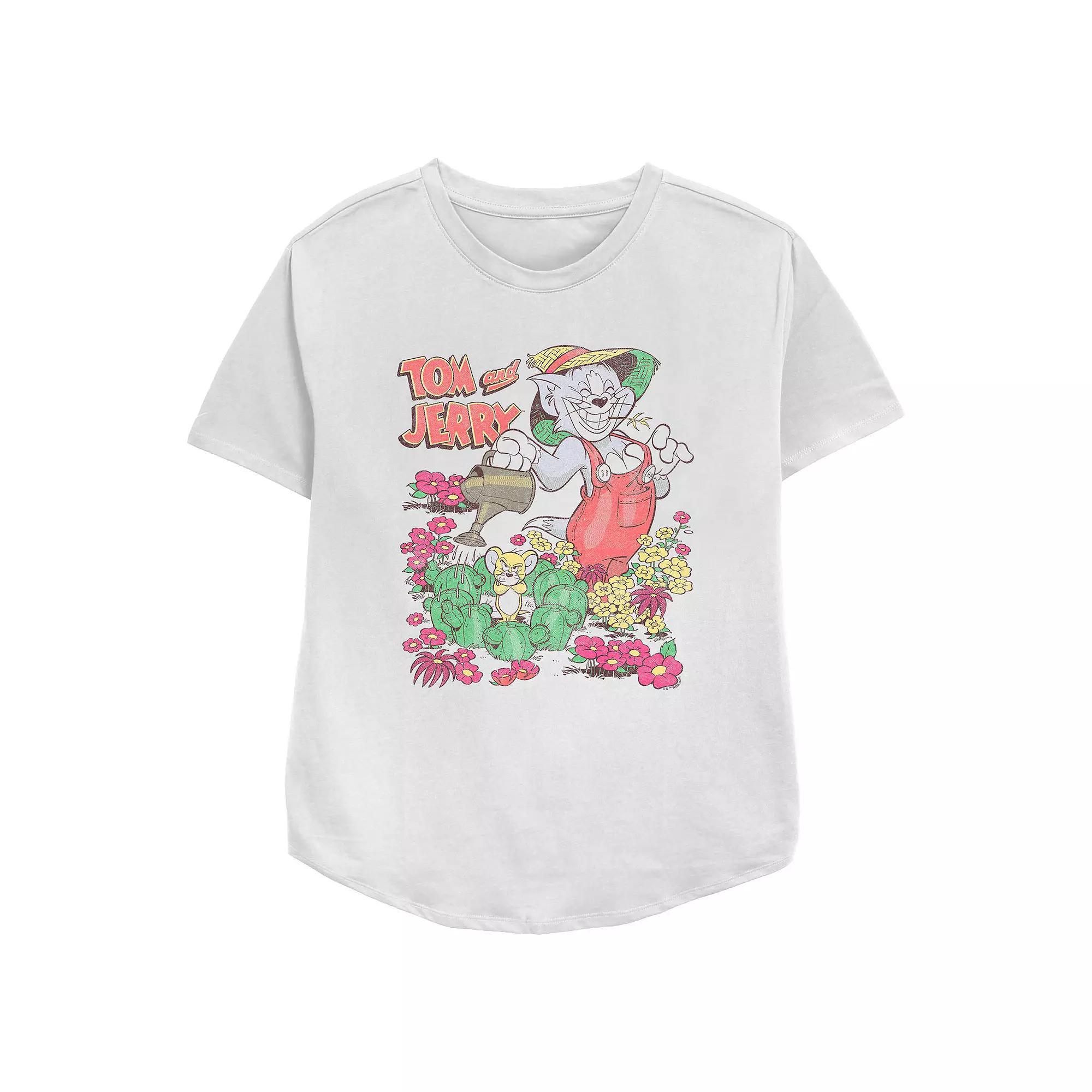 Womens Tom & Jerry Springtime Gardening Relaxed Fit Graphic Tee Product Image