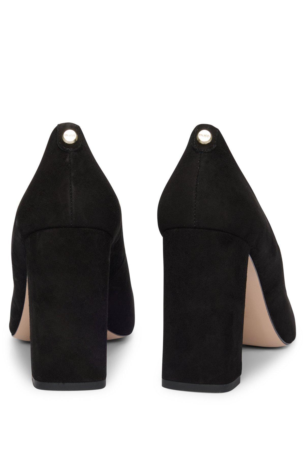 Suede pumps with 9cm block heel Product Image