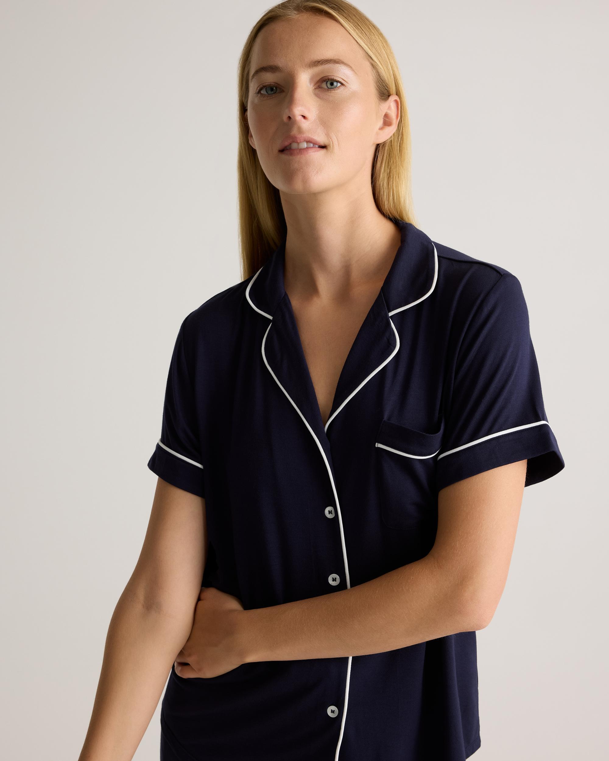 Quince | Women's Bamboo Jersey Short Sleeve Pajama Set Size XS Product Image