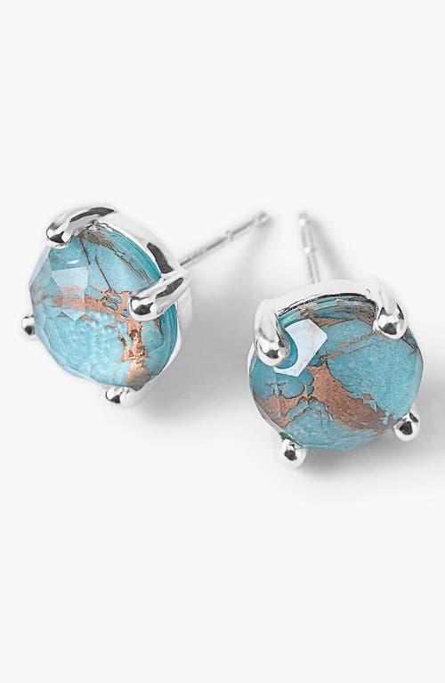 Ippolita Sterling Silver Rock Candy Bronze Turquoise Composite & Rock Crystal Doublet Stud Earrings Product Image