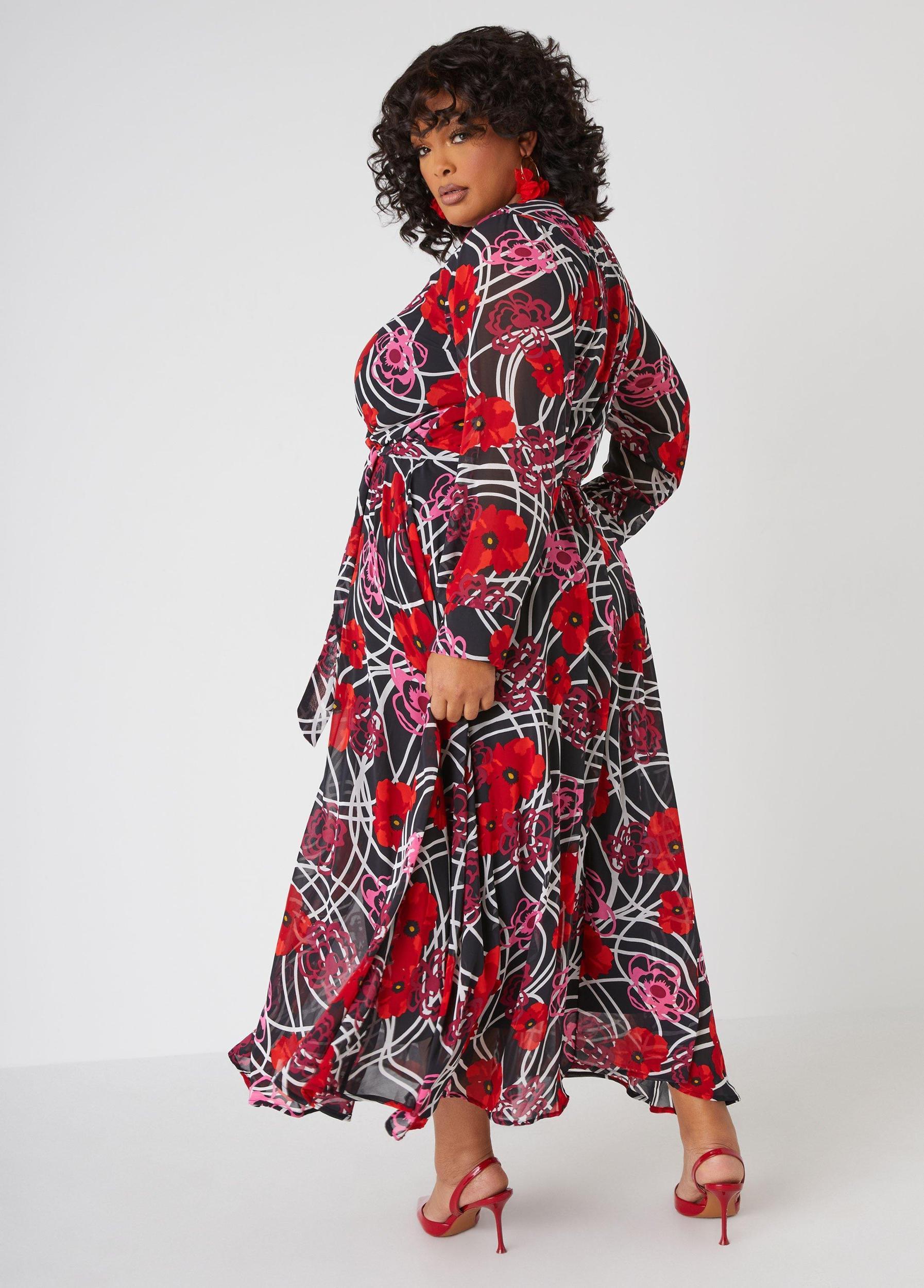 Floral Faux Wrap Maxi Dress Product Image