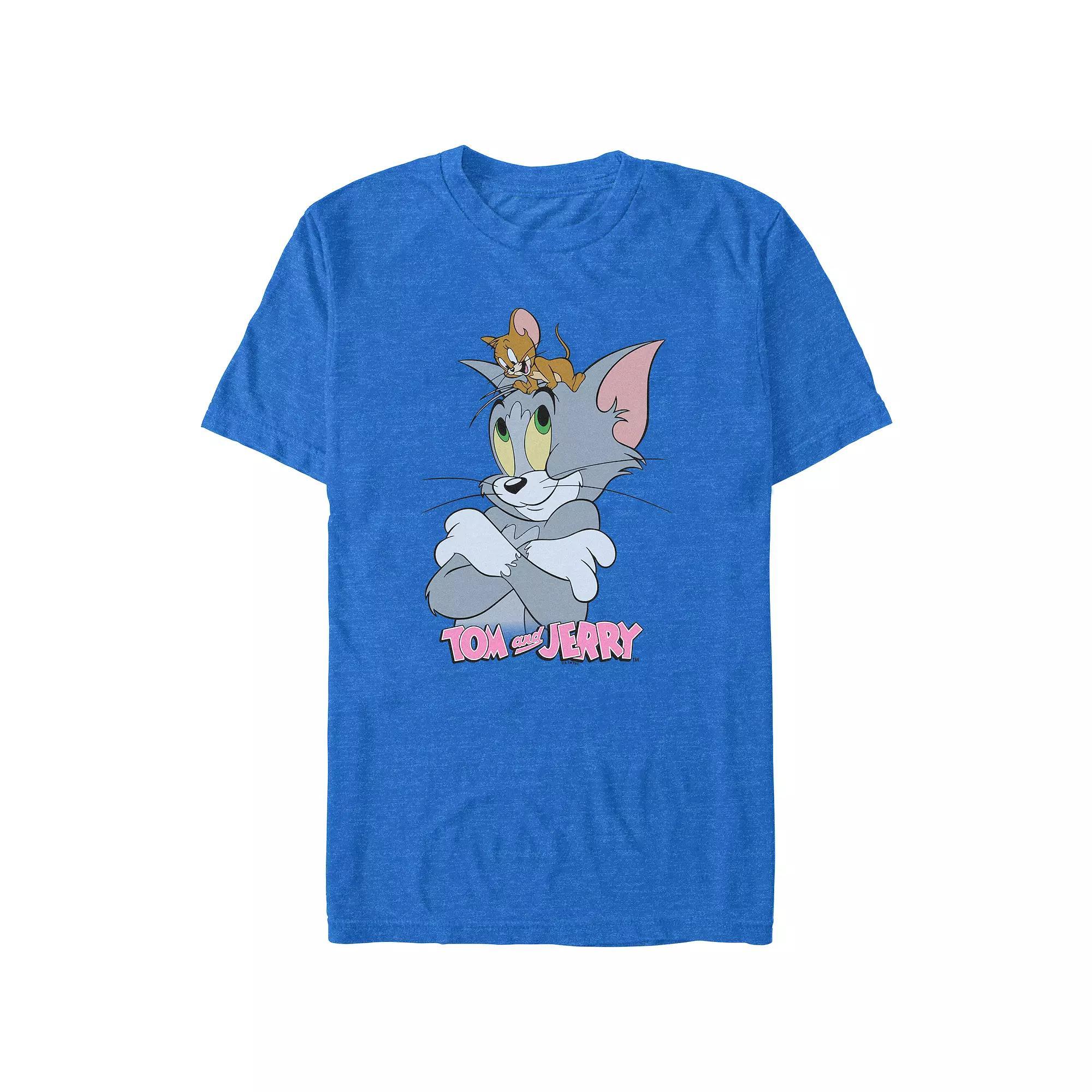 Big & Tall Tom & Jerry Best Friends Graphic Tee, Mens Royal Grey Product Image