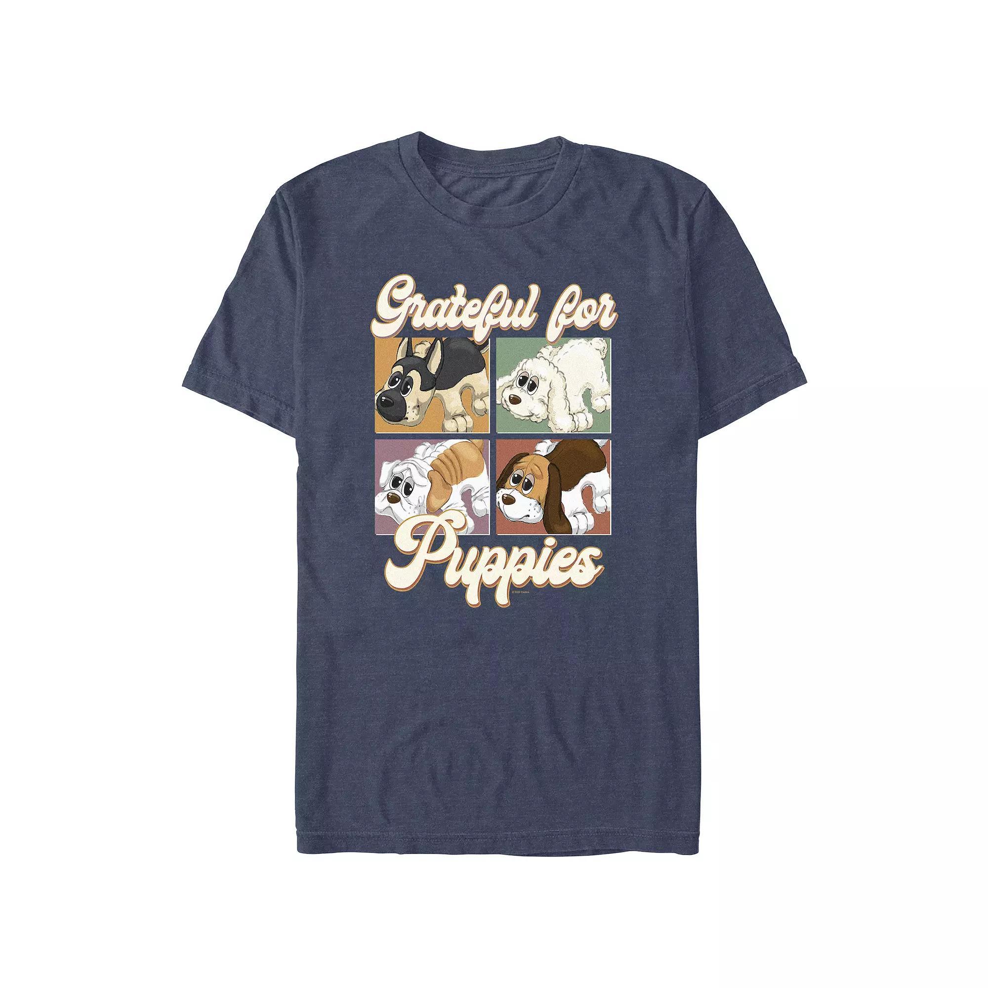 Men's Pound Puppies Grateful For Puppies Graphic Tee, Size: Large, Navy Grey Product Image