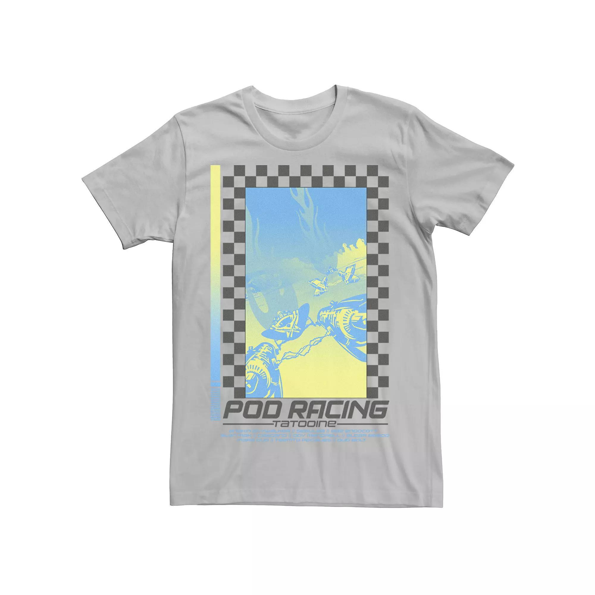 Men's Star Wars Pod Racing Poster Tee, Size: Small, Silver Product Image