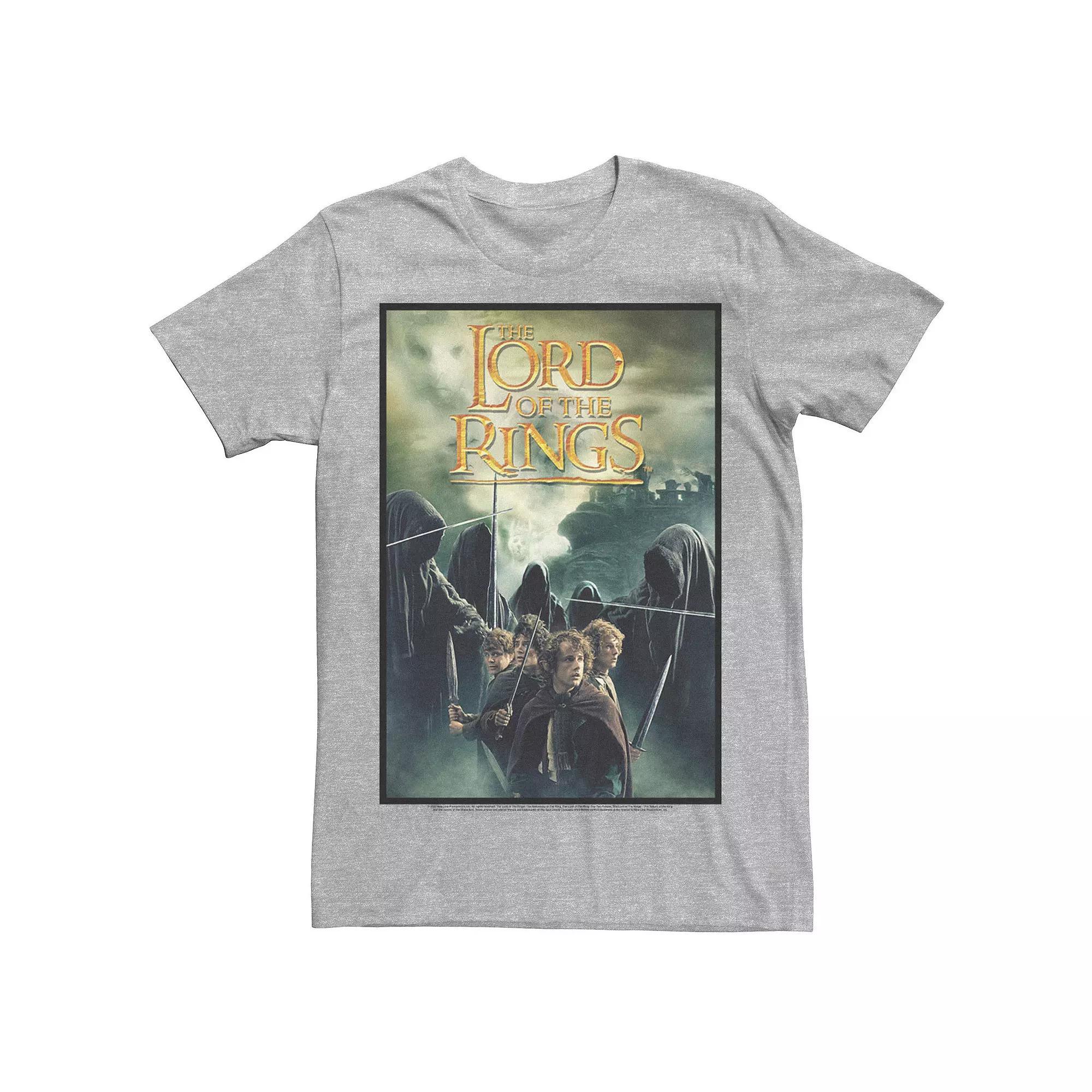 Men's The Lord Of The Rings Hobbits Poster Tee, Size: 3XL, Athletic Grey Product Image