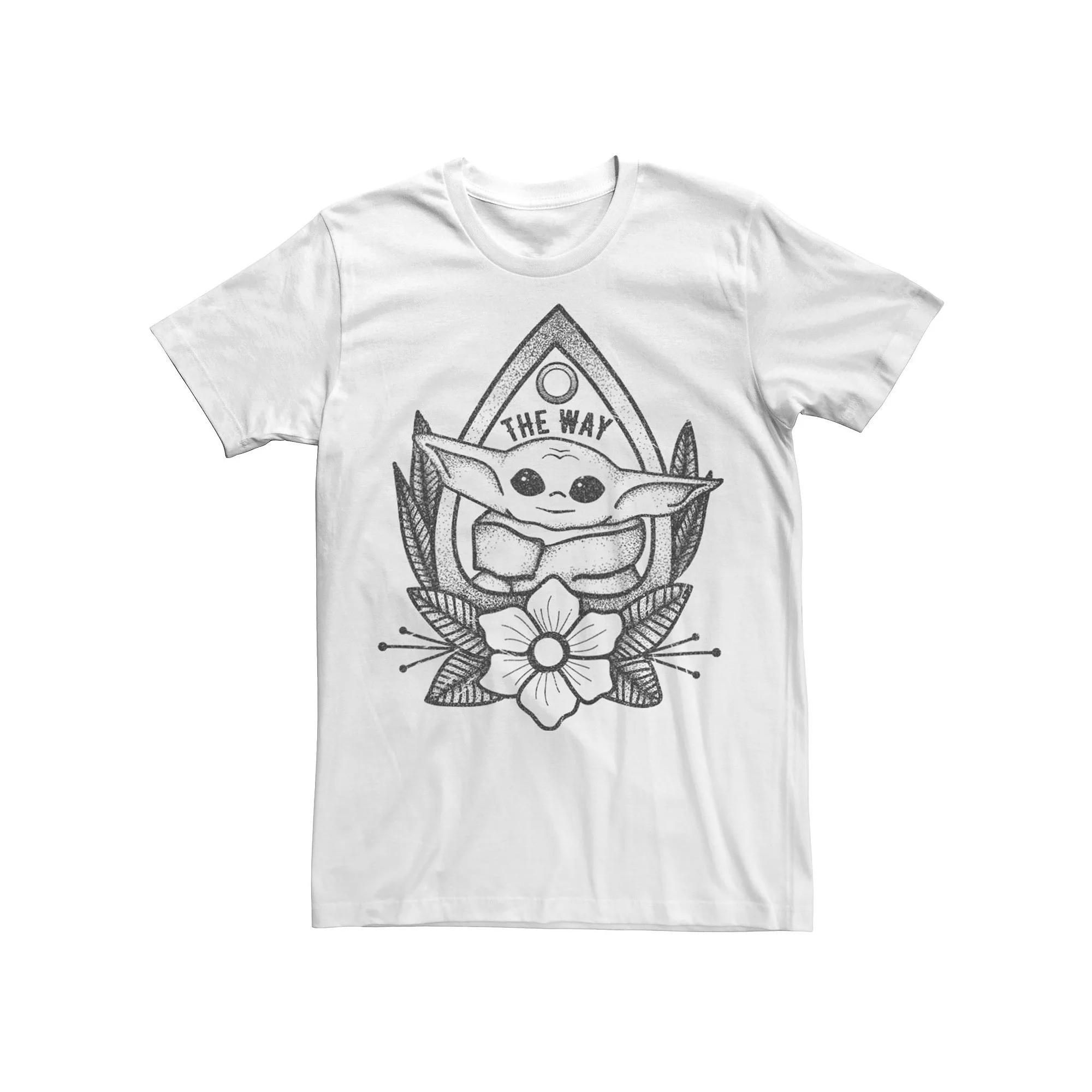Men's Star Wars The Child Line Art Floral Tee, Size: XL, White Product Image