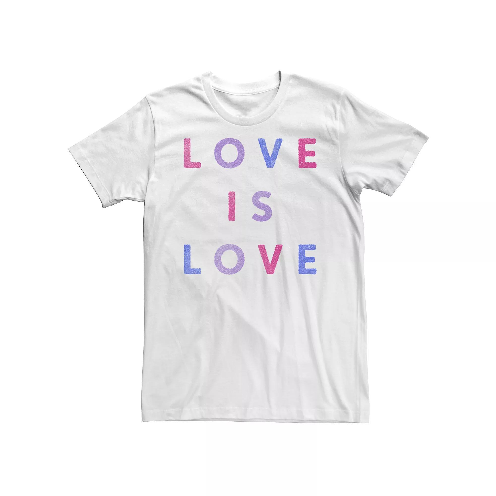 Big & Tall Trendy "Love Is Love" Tee, Men's, Size: XXL Tall, White Product Image