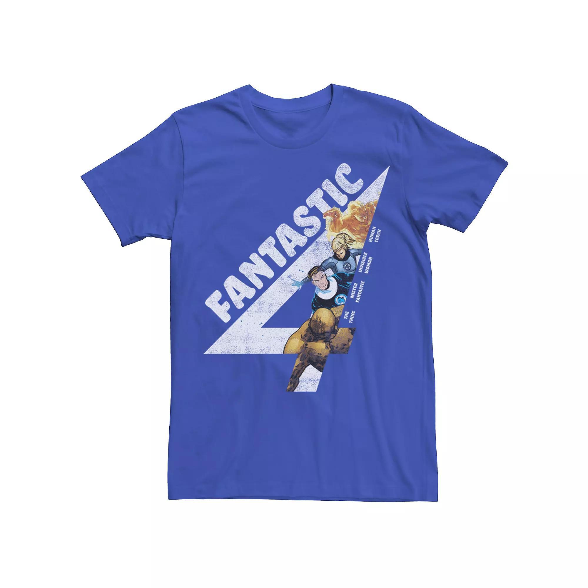 Men's Marvel Fantastic Four Group Shot Logo Fill Tee, Size: Small, Royal Product Image