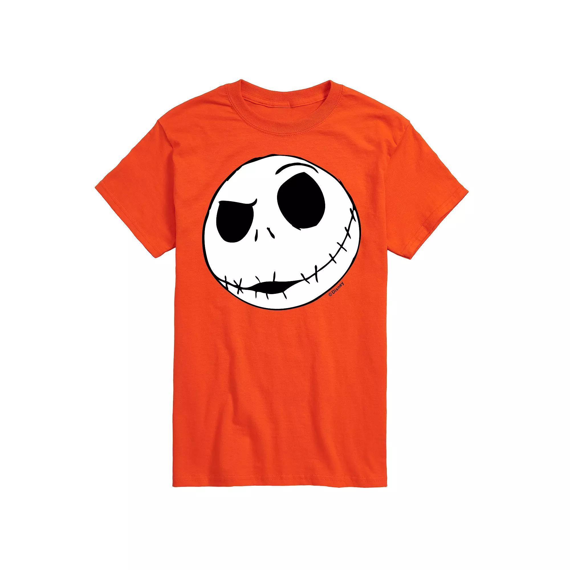 Disney's The Nightmare Before Christmas Jack Skellington Men's Face Graphic Tee, Size: Medium, Athletic Grey Product Image