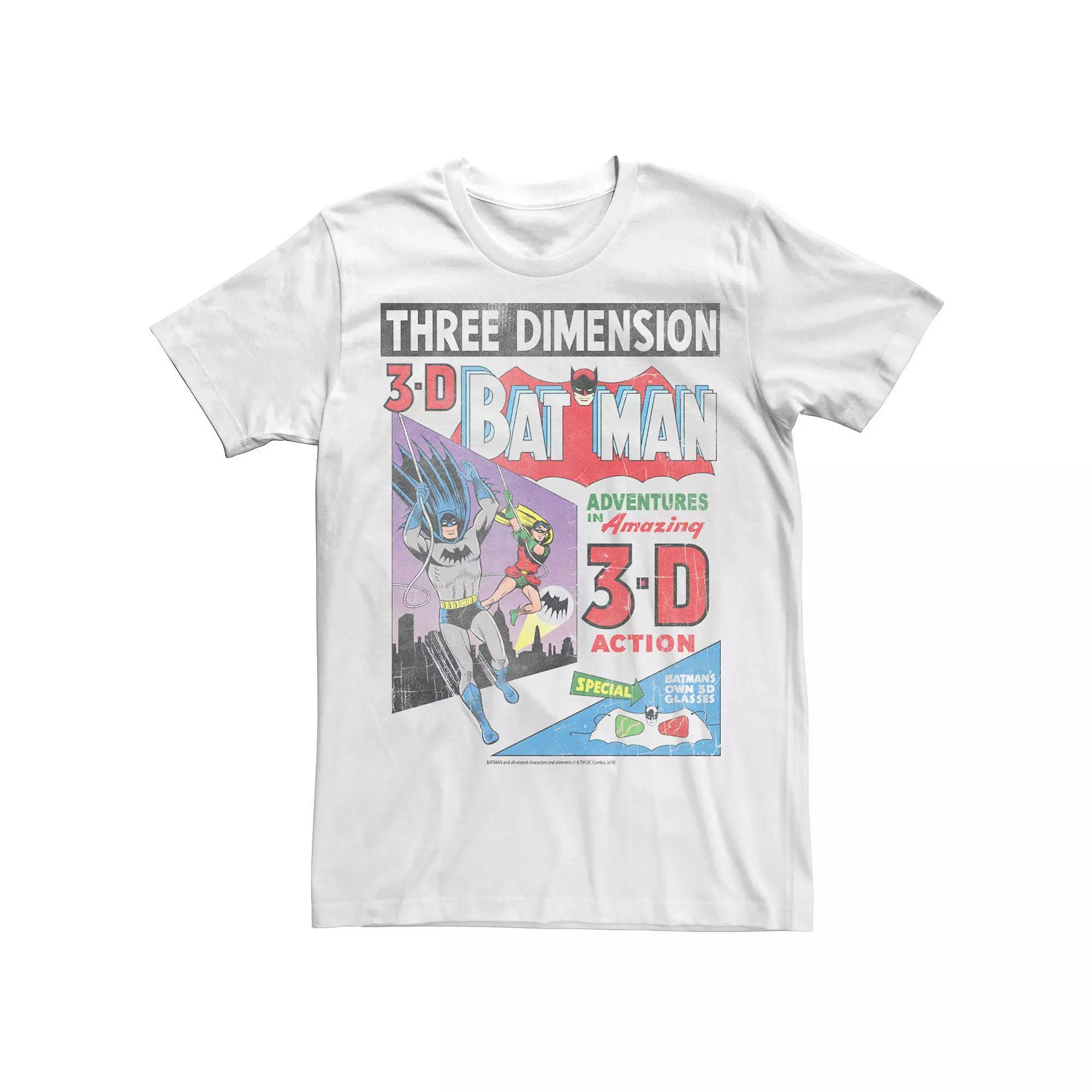 Men's Batman 3D Distressed Comic Book Cover Tee, Size: Medium, White Product Image