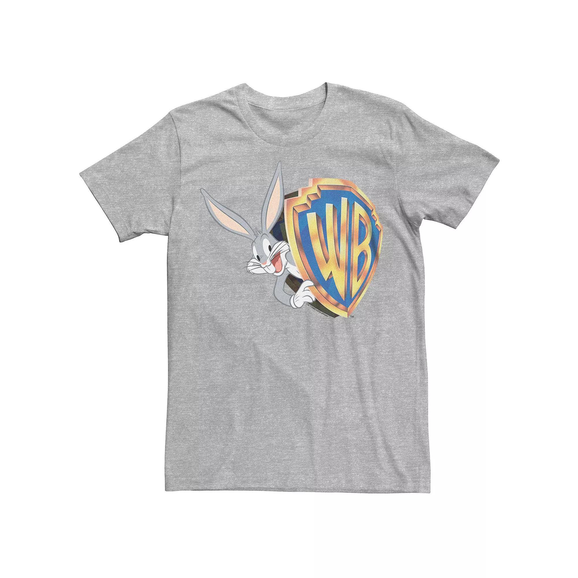 Men's Looney Tunes Bugs Bunny Logo Surprise Graphic Tee, Size: Medium, Athletic Grey Product Image