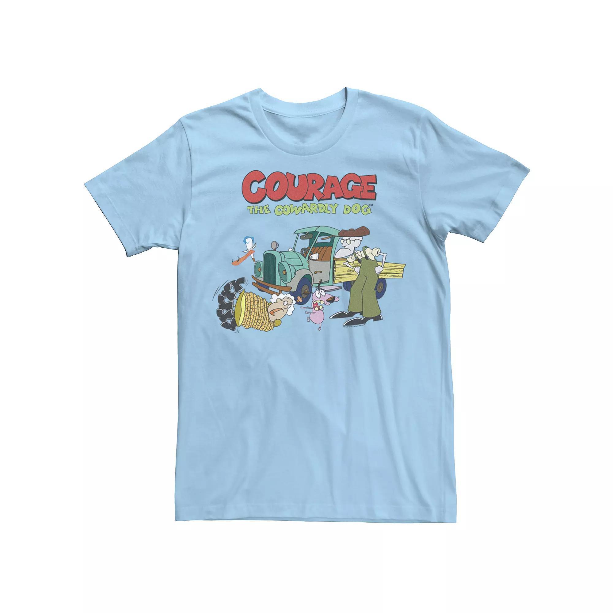Men's Courage The Cowardly Dog Scene Logo Tee, Size: XXL, Light Blue Product Image
