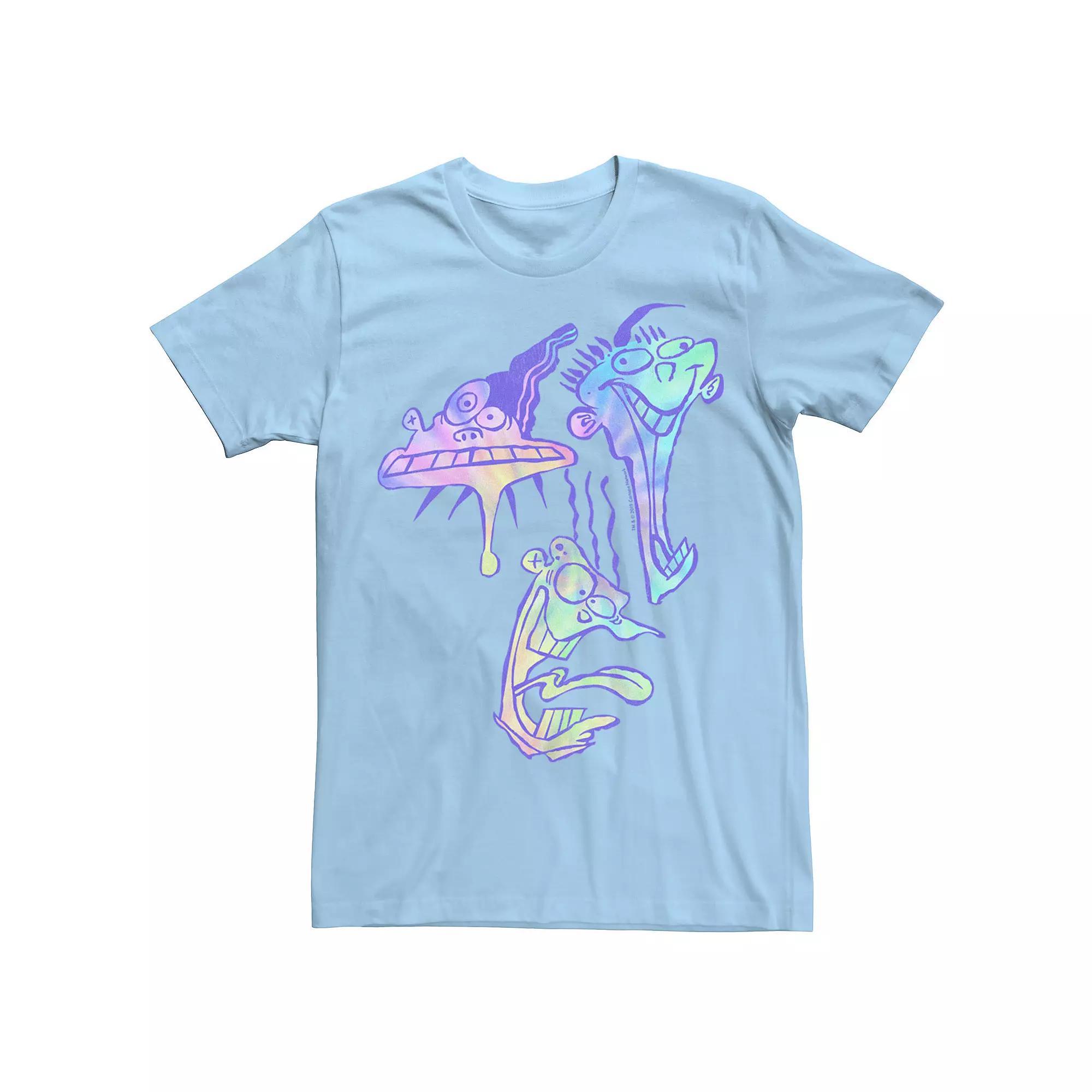 Men's Ed, Edd & Eddy Laughing Head Shots Tee, Size: Medium, Light Blue Product Image