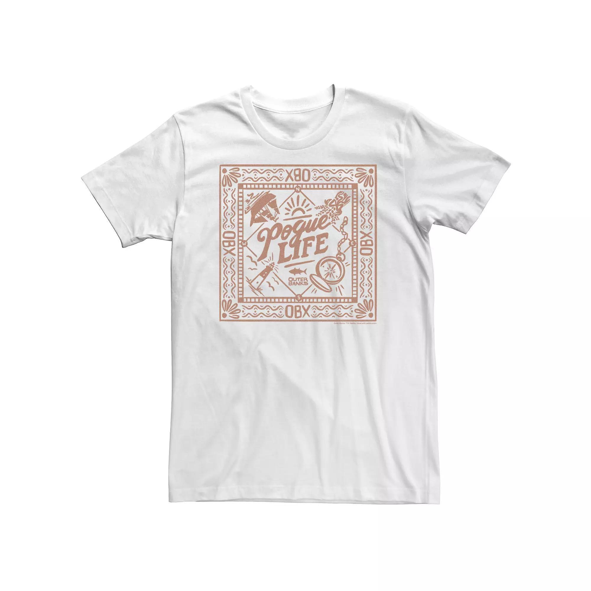 Big & Tall Outer Banks Rogue Life Bordered Logo Tee, Men's, Size: 4XLT, White Product Image