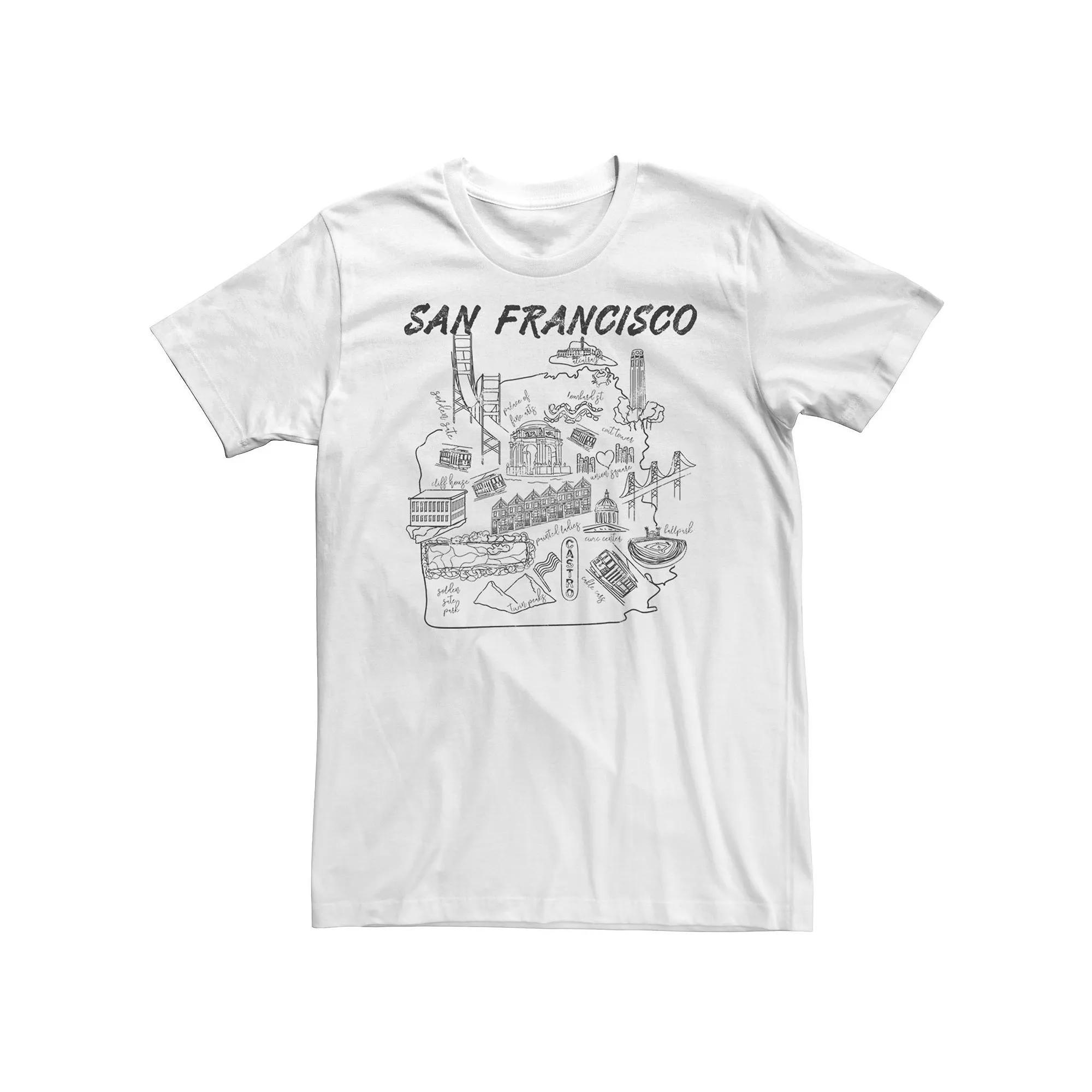 Big & Tall San Francisco City Elements Graphic Tee, Men's, Size: 3XB, White Product Image