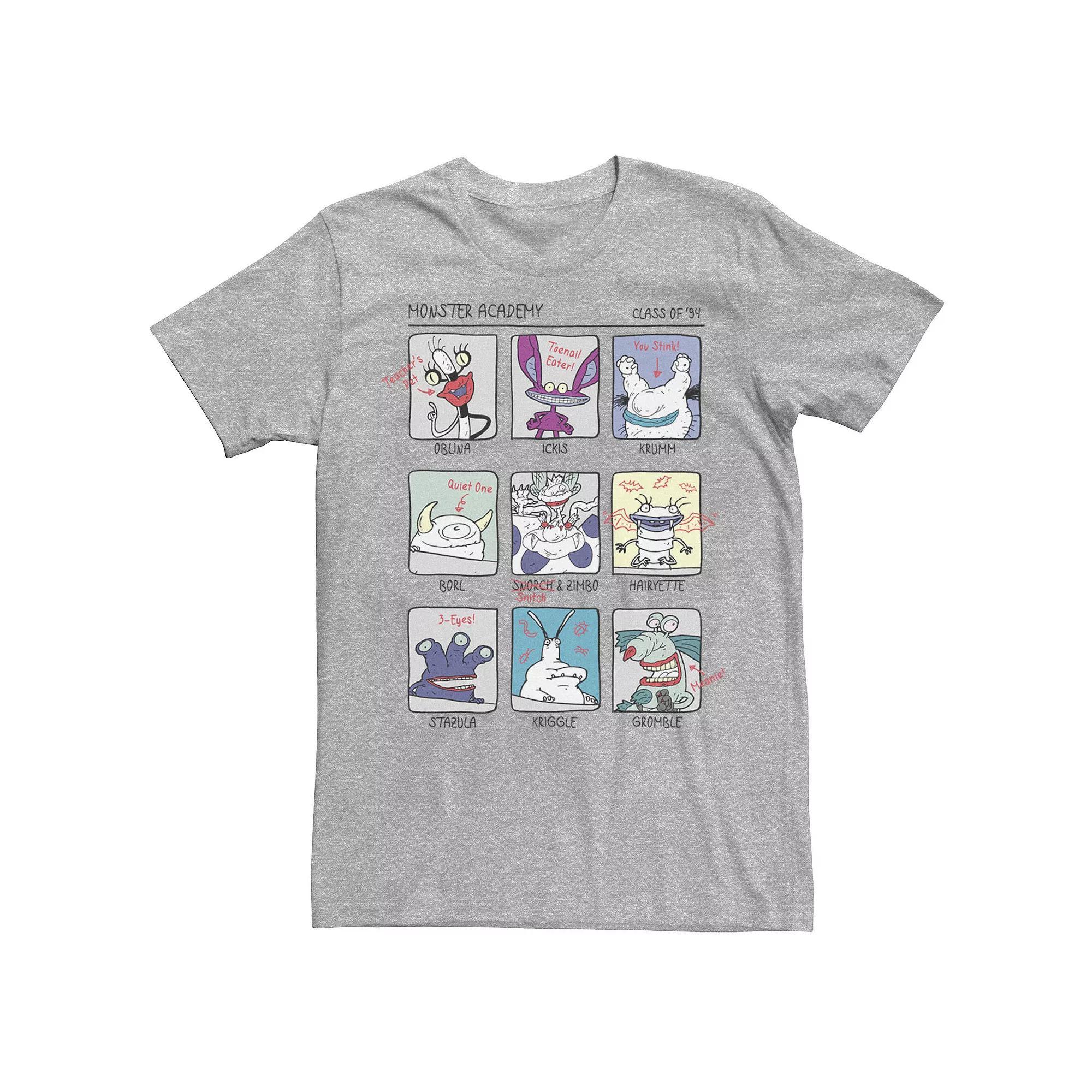 Men's Aaahh!!! Real Monsters Yearbook Photos Tee, Size: XL, Athletic Grey Product Image