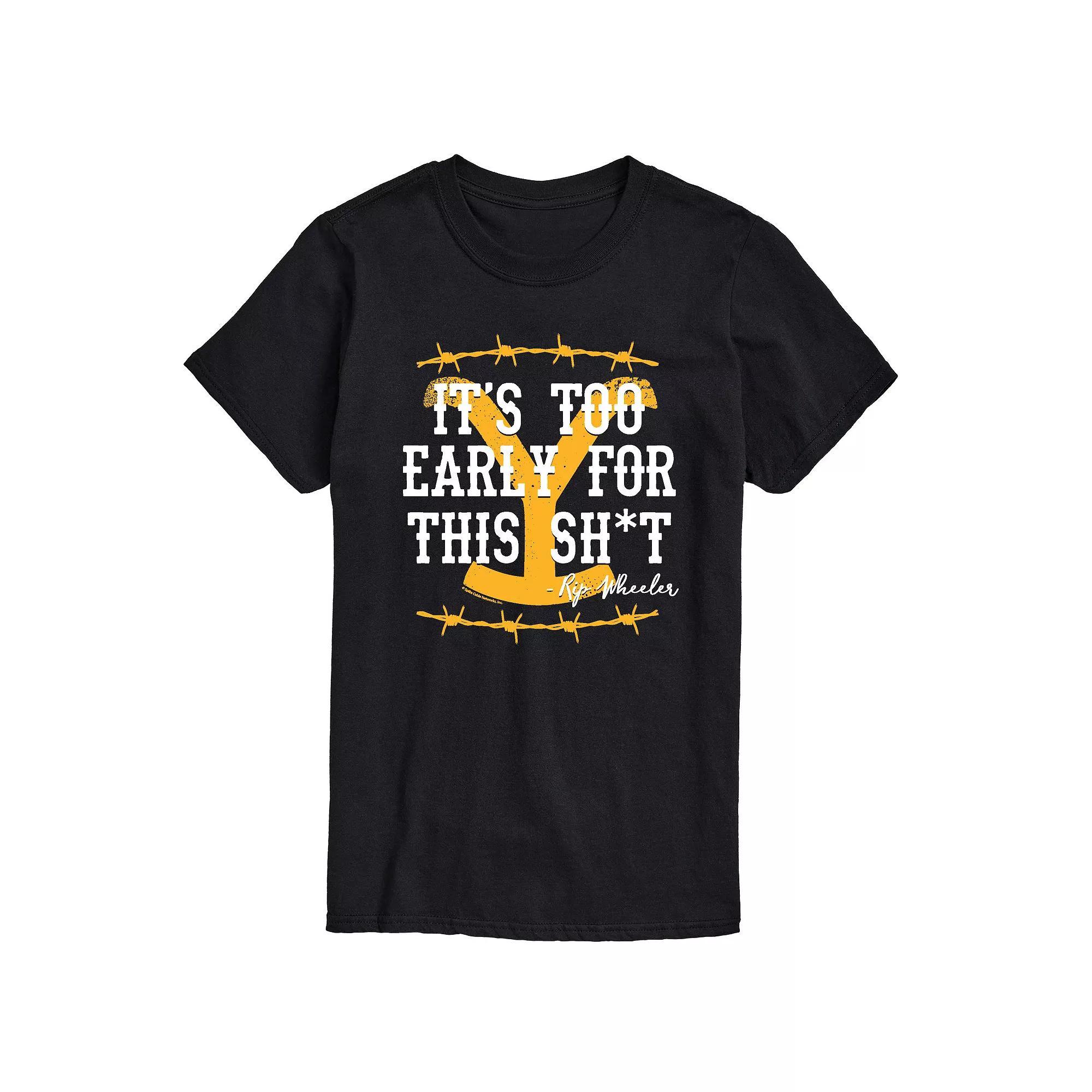 Big & Tall Yellowstone Its Too Early For This Graphic Tee, Men's, Size: XXL Tall, Black Product Image