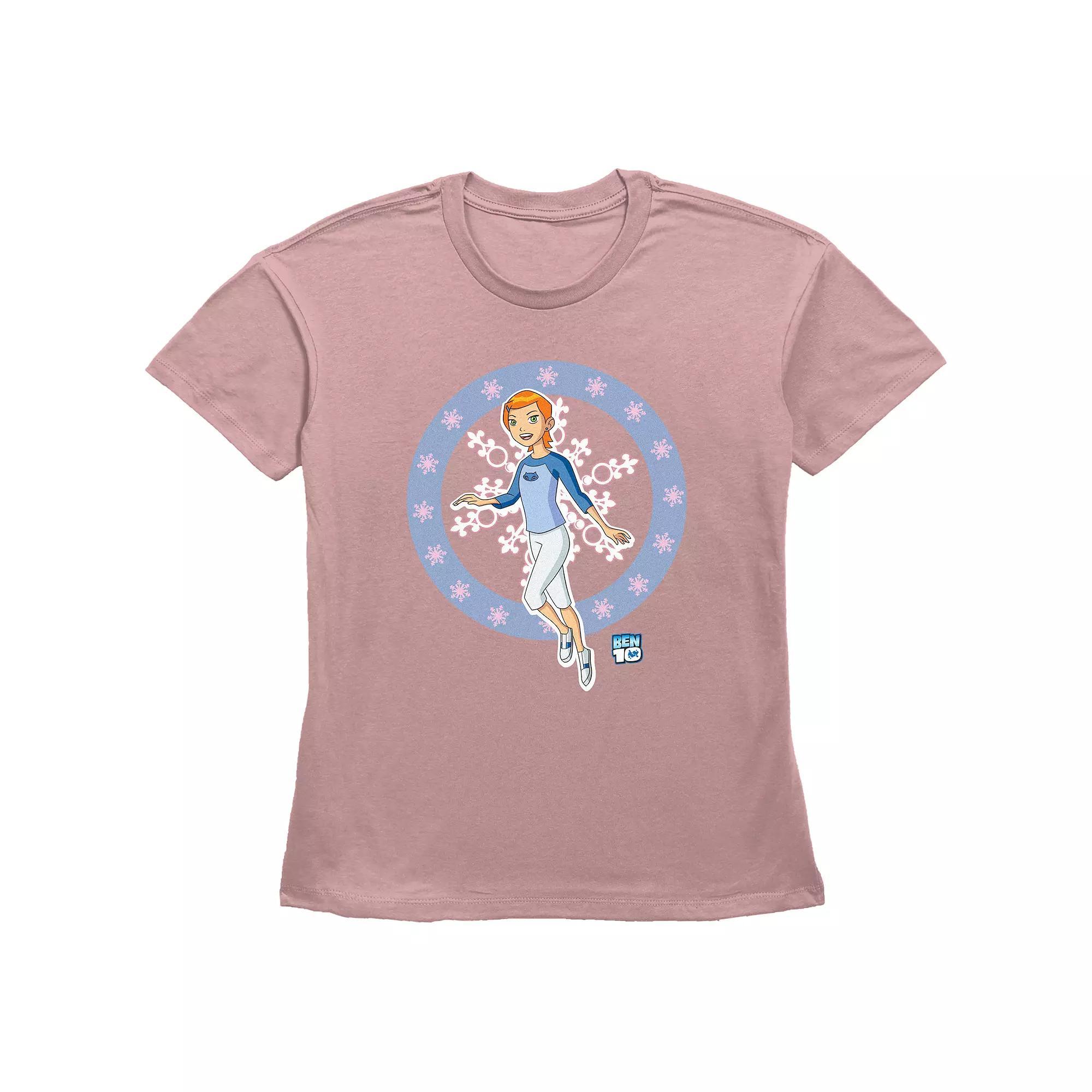 Women's Ben 10 Gwen Snowflakes Graphic Tee, Size: Small, Desert Pink Product Image
