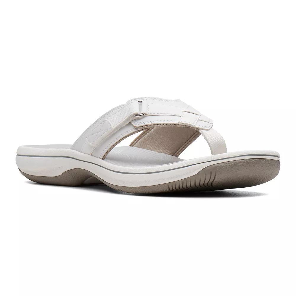 Clarks® Breeze Sea Cloudstepper Women's Flip Flop Sandals, Size: 8, White Product Image