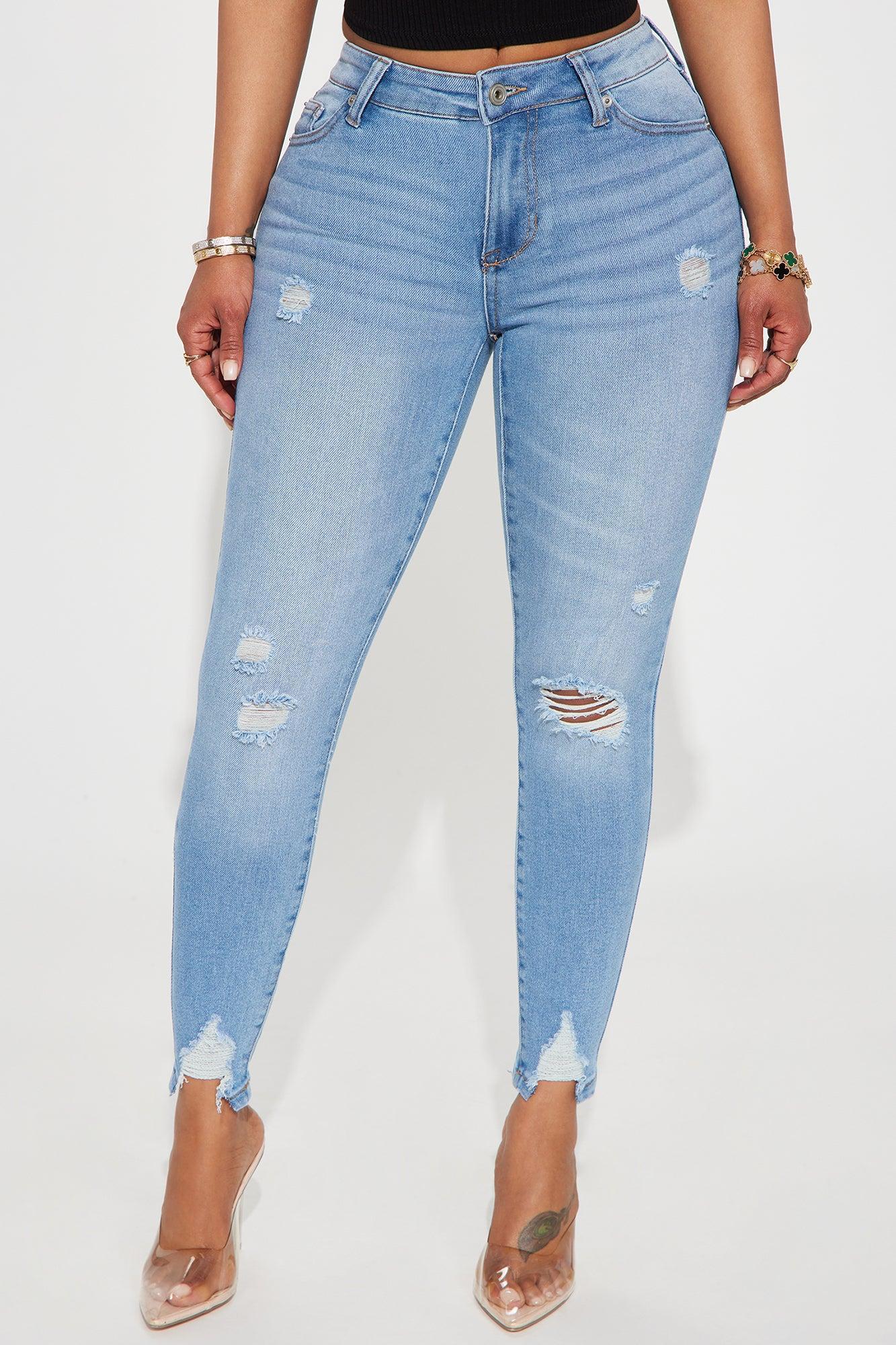 Fitting In Ripped Stretch Skinny Jeans - Vintage Wash Product Image