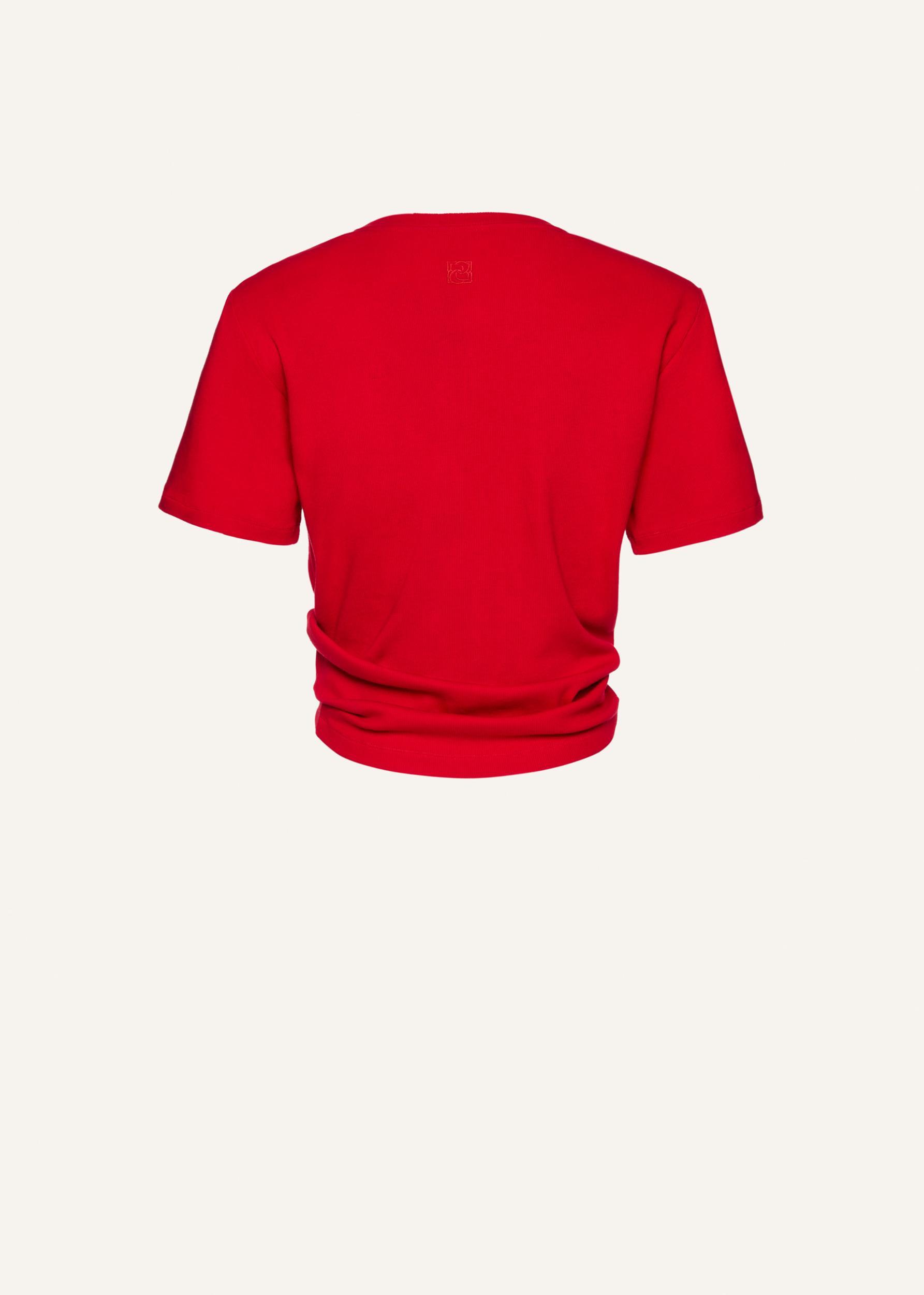Knotted t-shirt in red Product Image