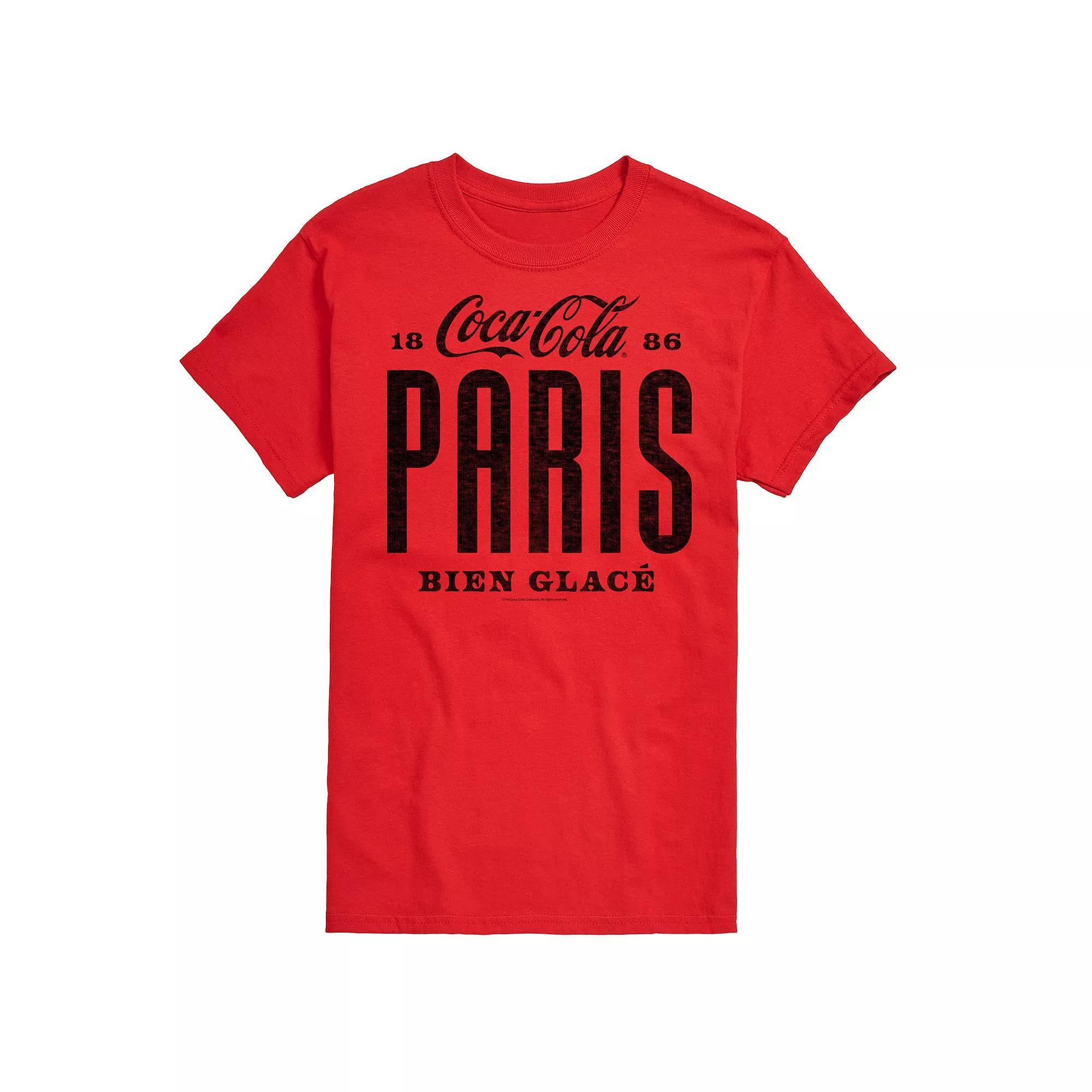 Mens Coca-Cola Paris Graphic Tee Grey Red Product Image