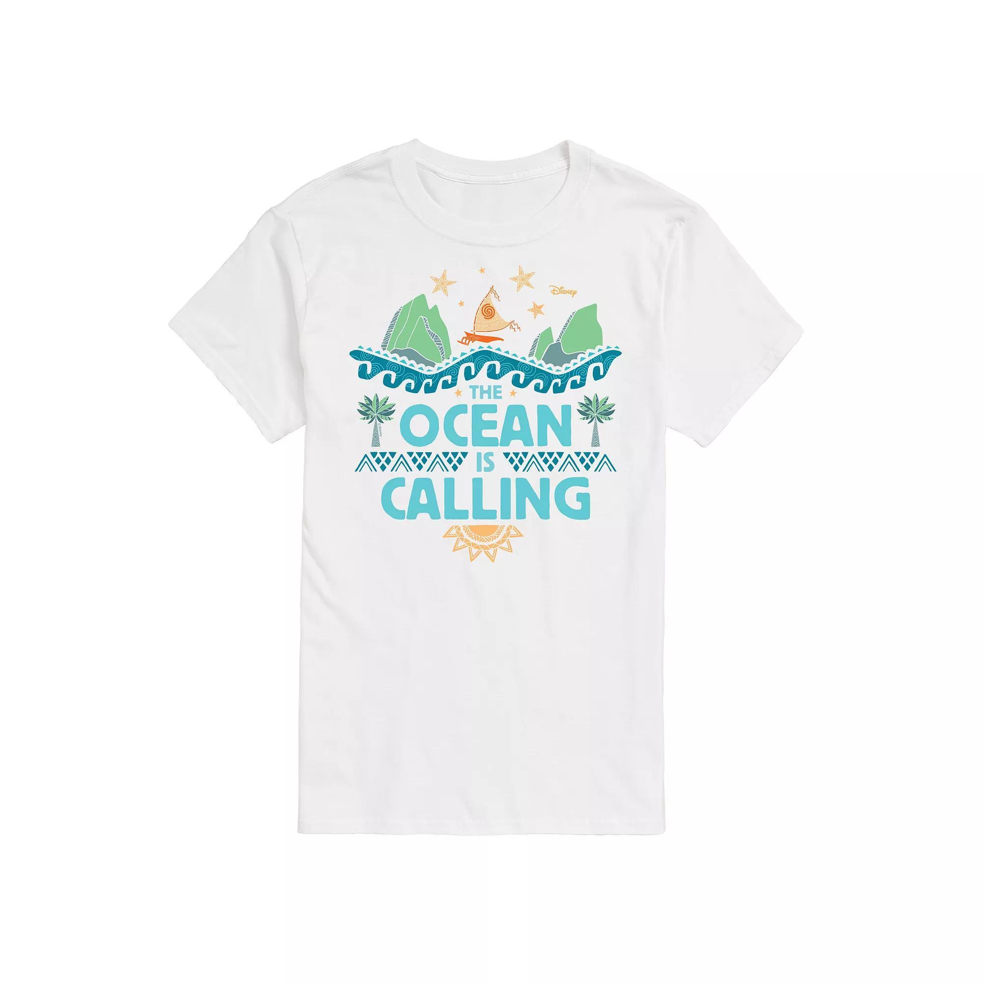Disney's Moana Men's The Ocean Is Calling Graphic Tee, Size: Medium, Blue Product Image