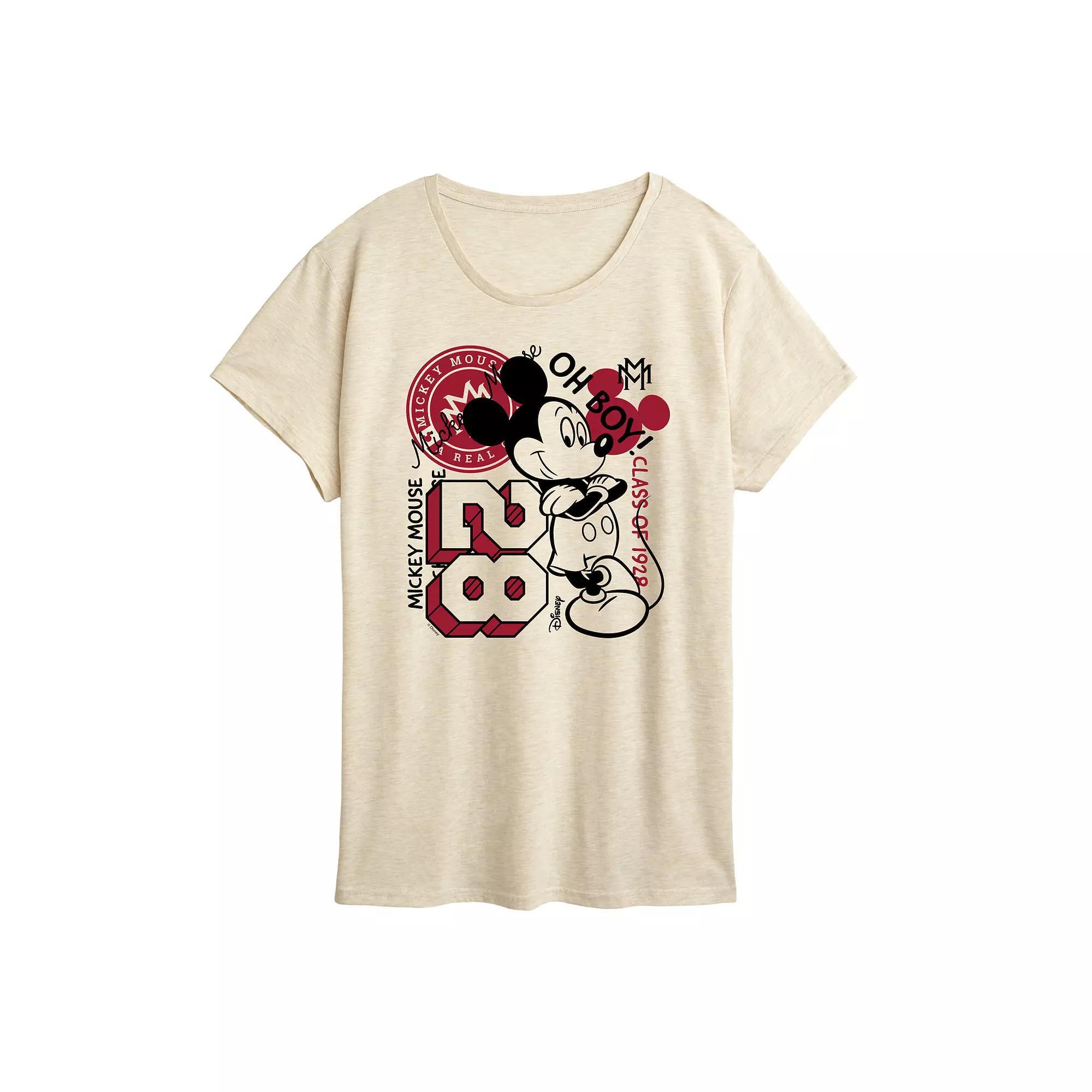 Disneys Mickey Mouse Womens Collegiate Collage Graphic Tee Product Image