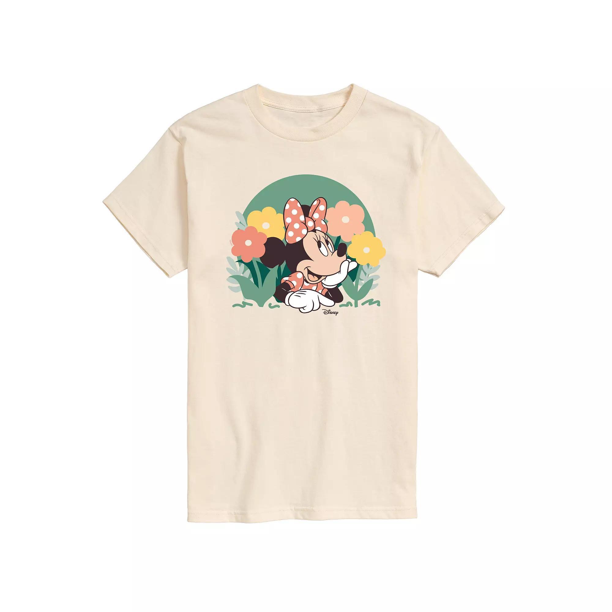 Disney's Minnie Mouse Men's Flowers Graphic Tee, Size: XL, Blue Product Image