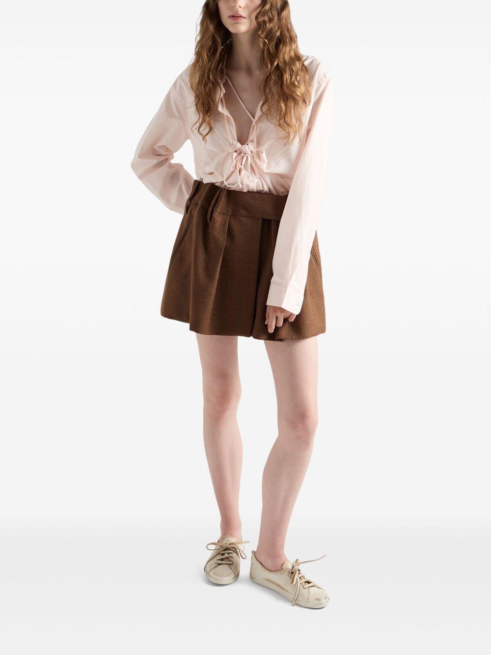 lace-up cotton shirt Product Image
