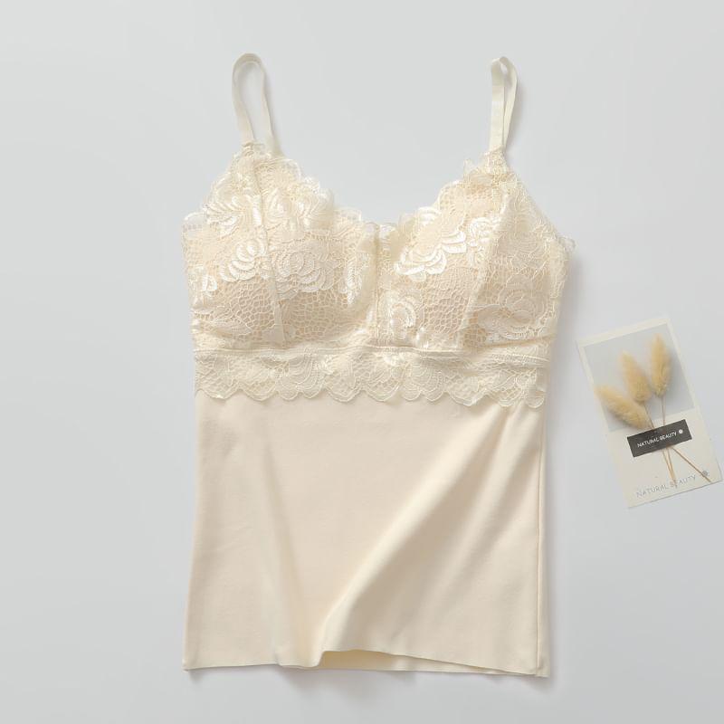 Plain Panel Lace Camisole Top Product Image