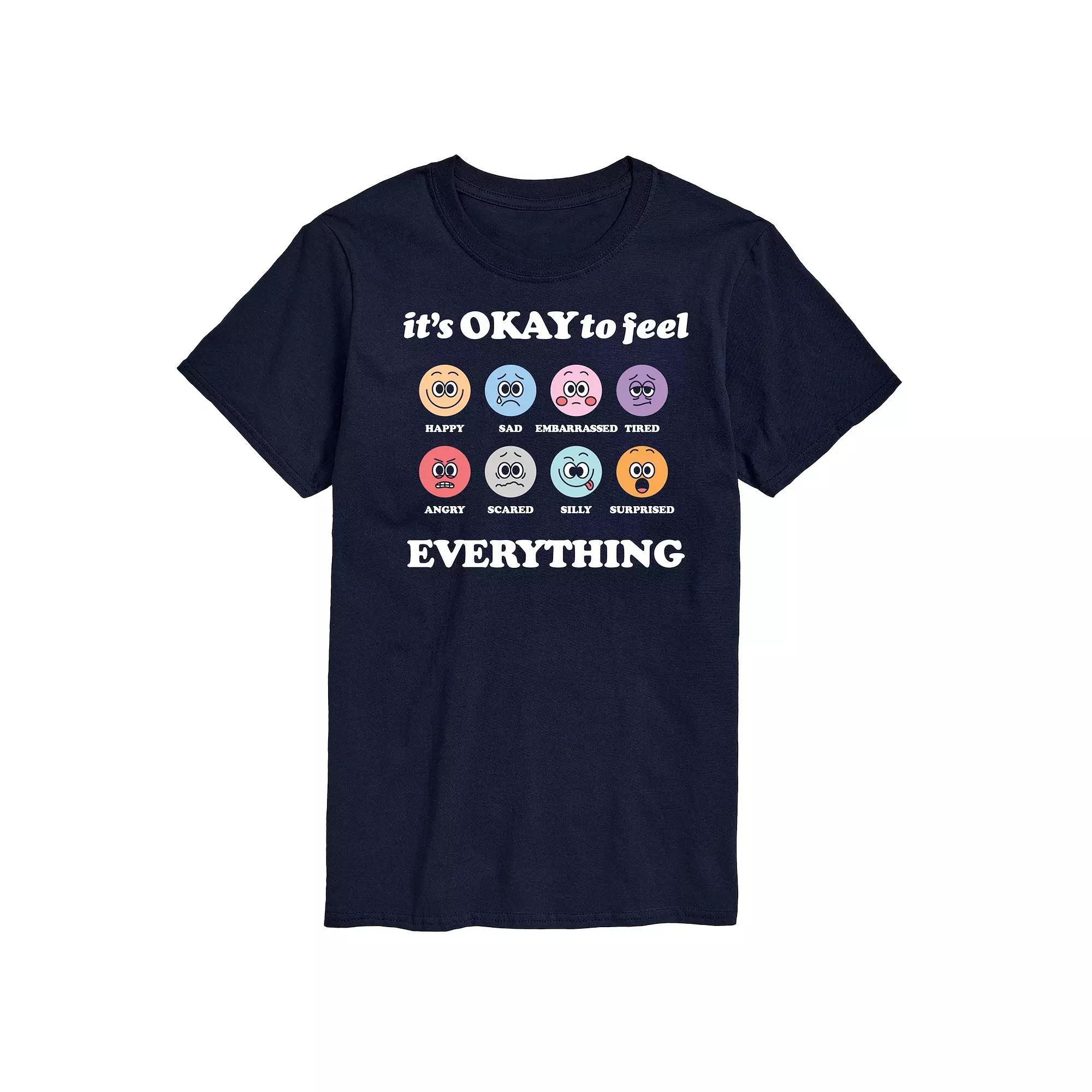 Men's It's Okay to Feel Everything Graphic Tee, Size: Large, Blue Product Image