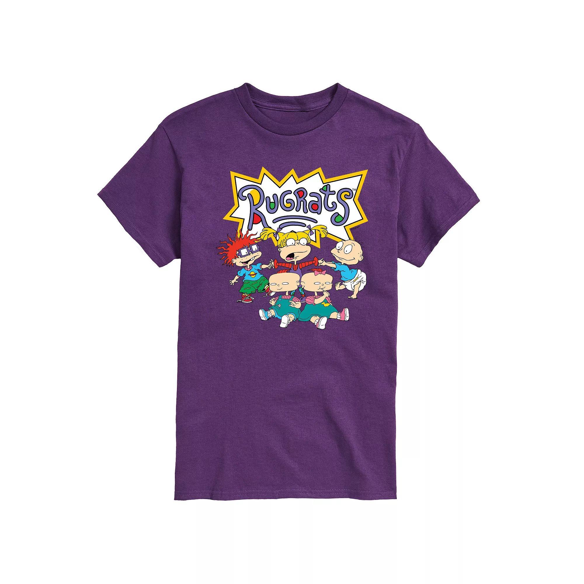 Mens Rugrats Group Shot Graphic Tee Grey Green Product Image
