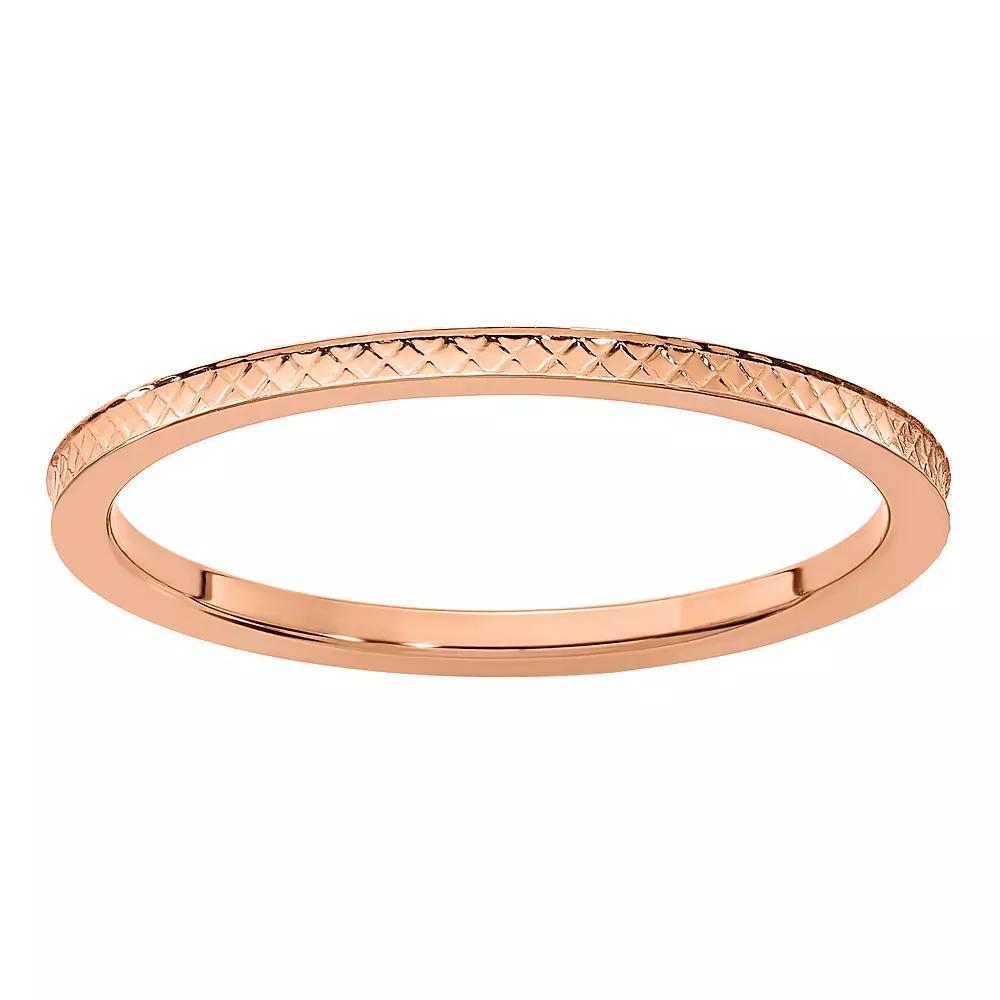 Stacks & Stones 10k Gold 1.2 mm Crisscross Pattern Stackable Band, Women's, Size: 4, 10k White Gold Product Image