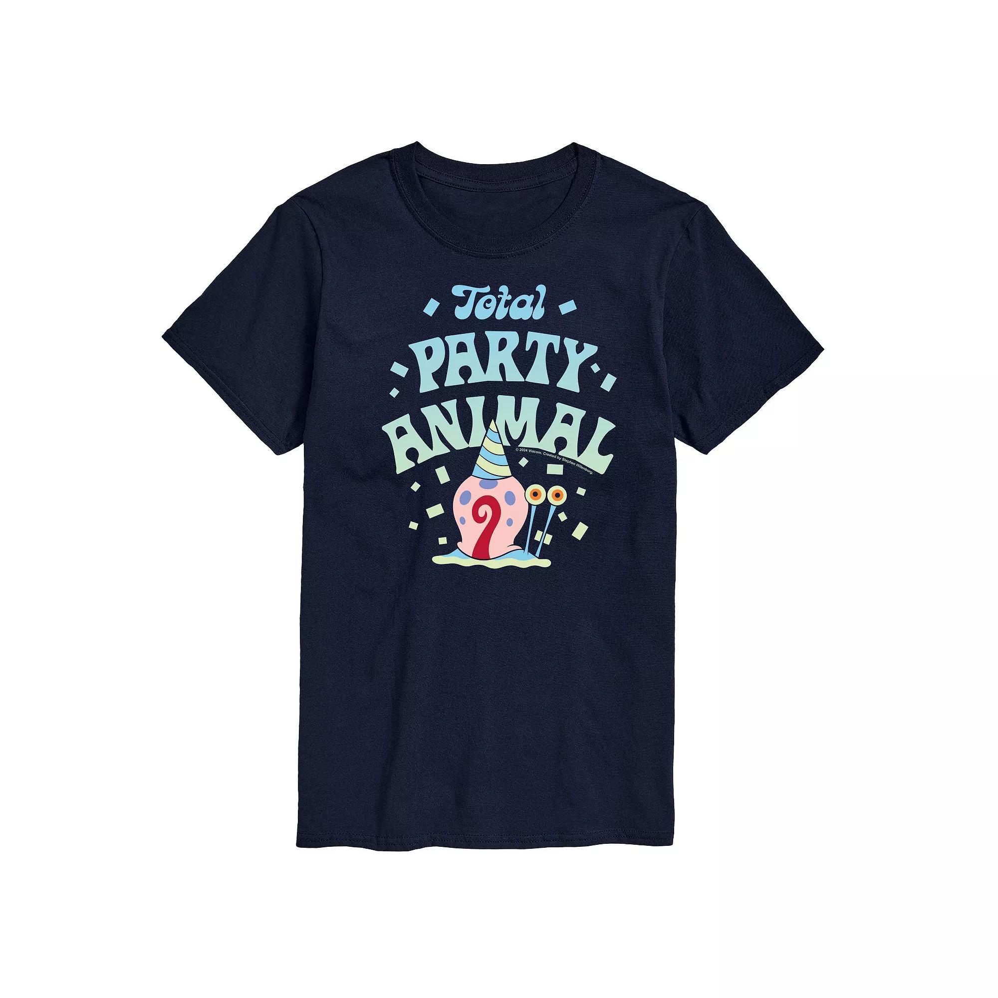 Mens SpongeBob SquarePants Gary Party Animal Graphic Tee Blue Product Image