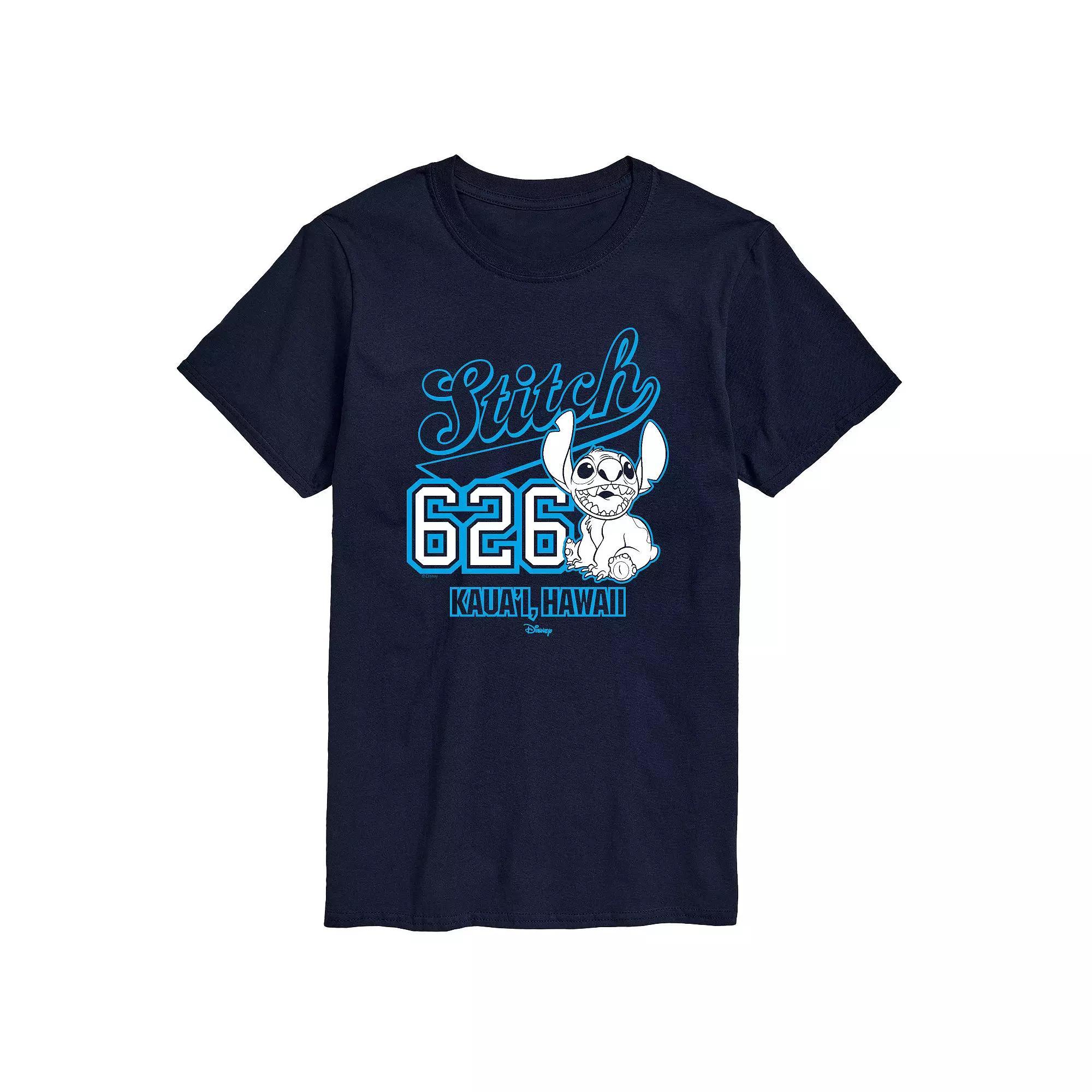 Disneys Lilo & Stitch Mens 626 Collegiate Graphic Tee Blue Product Image