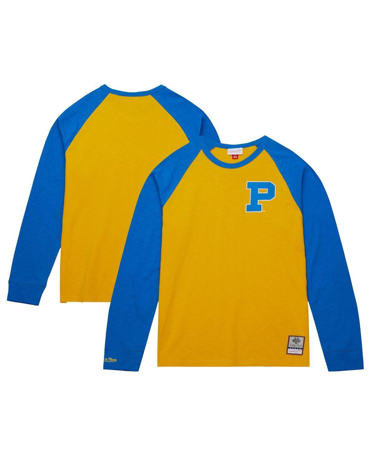 Men's Mitchell & Ness Gold Pitt Panthers Legendary Slub Raglan Long Sleeve T-Shirt, Size: 2XL Product Image