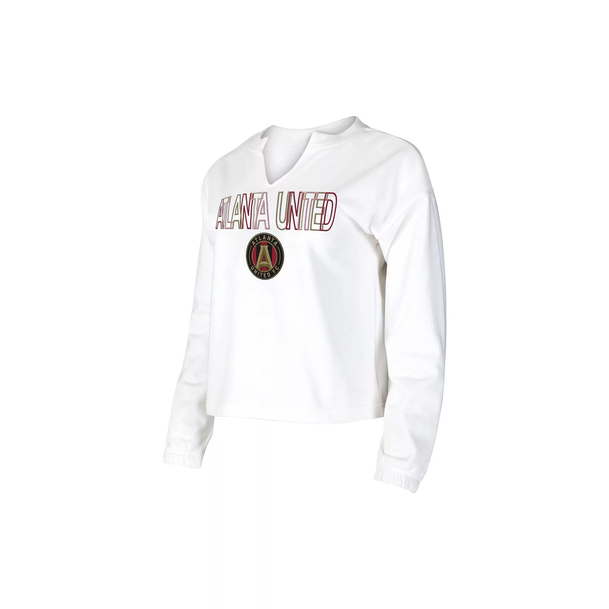 Womens Concepts Sport White Atlanta United FC Sunray Notch Neck Long Sleeve T-Shirt Product Image