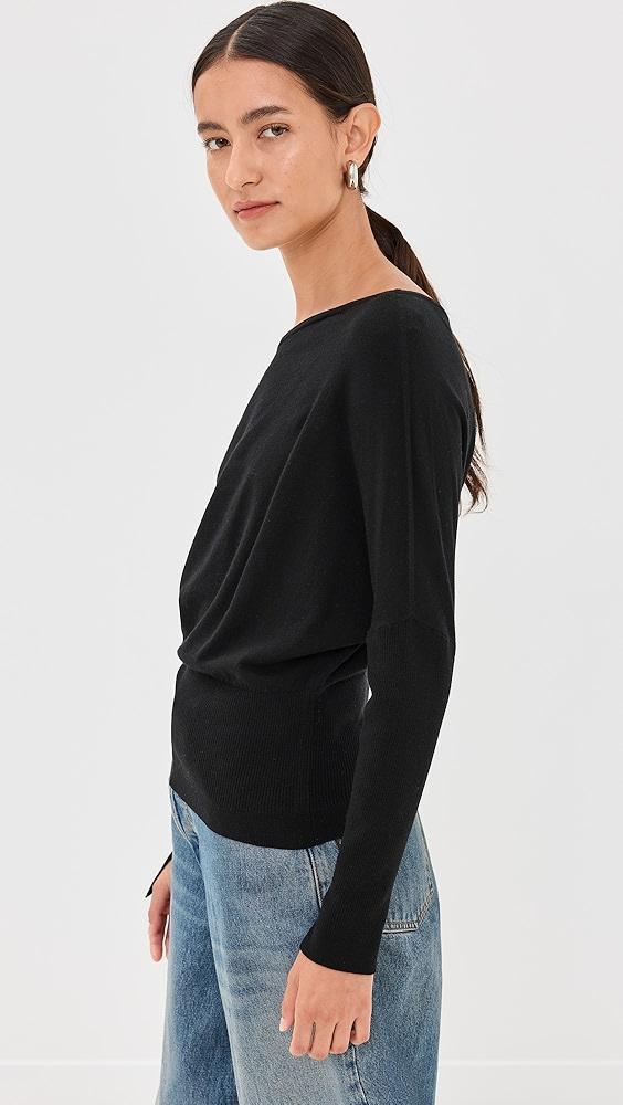 SIMKHAI Lavina Draped Off Shoulder Sweater | Shopbop Product Image