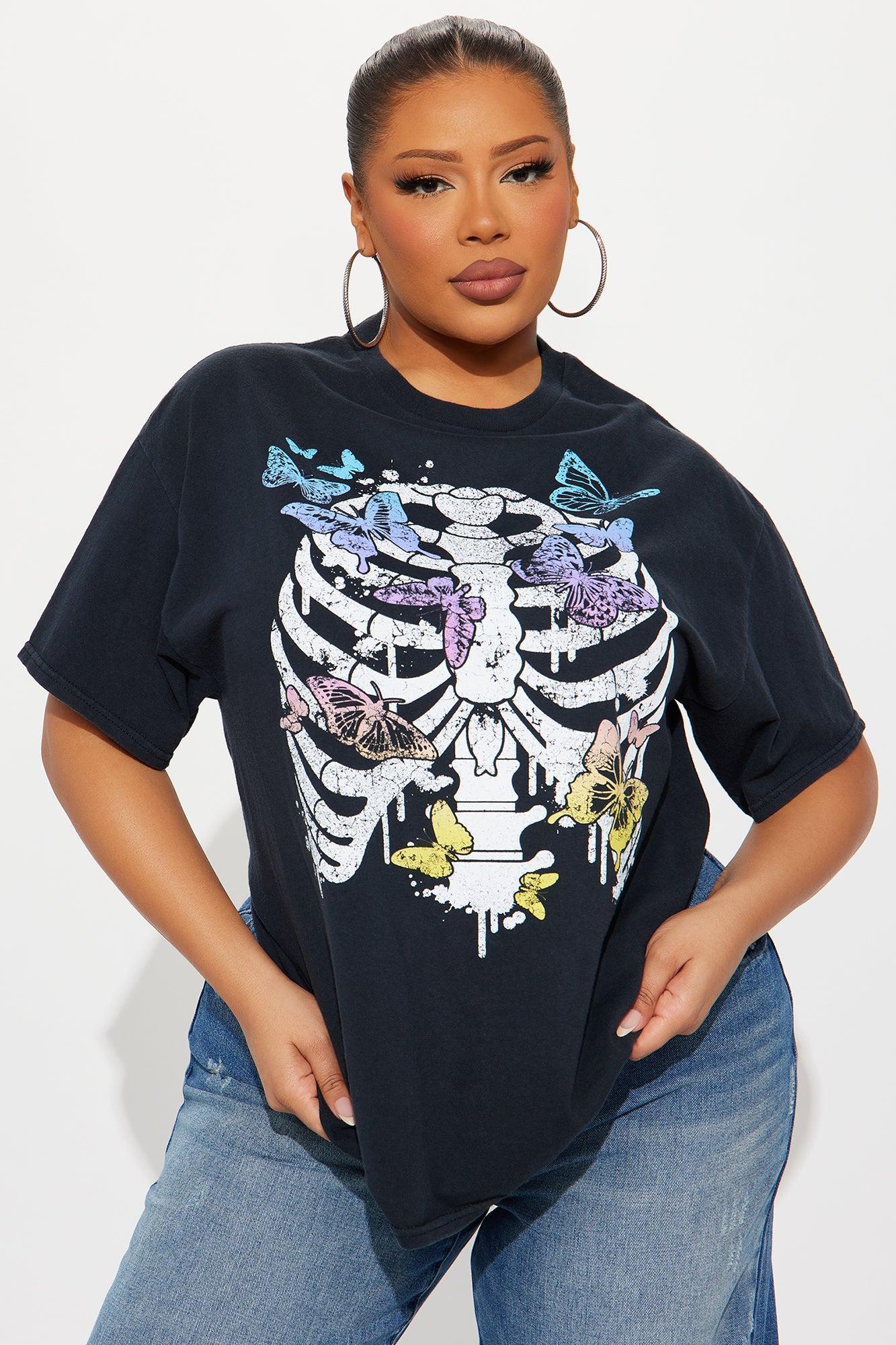 Butterfly Rib Cage Vintage Wash Tee - Black Product Image