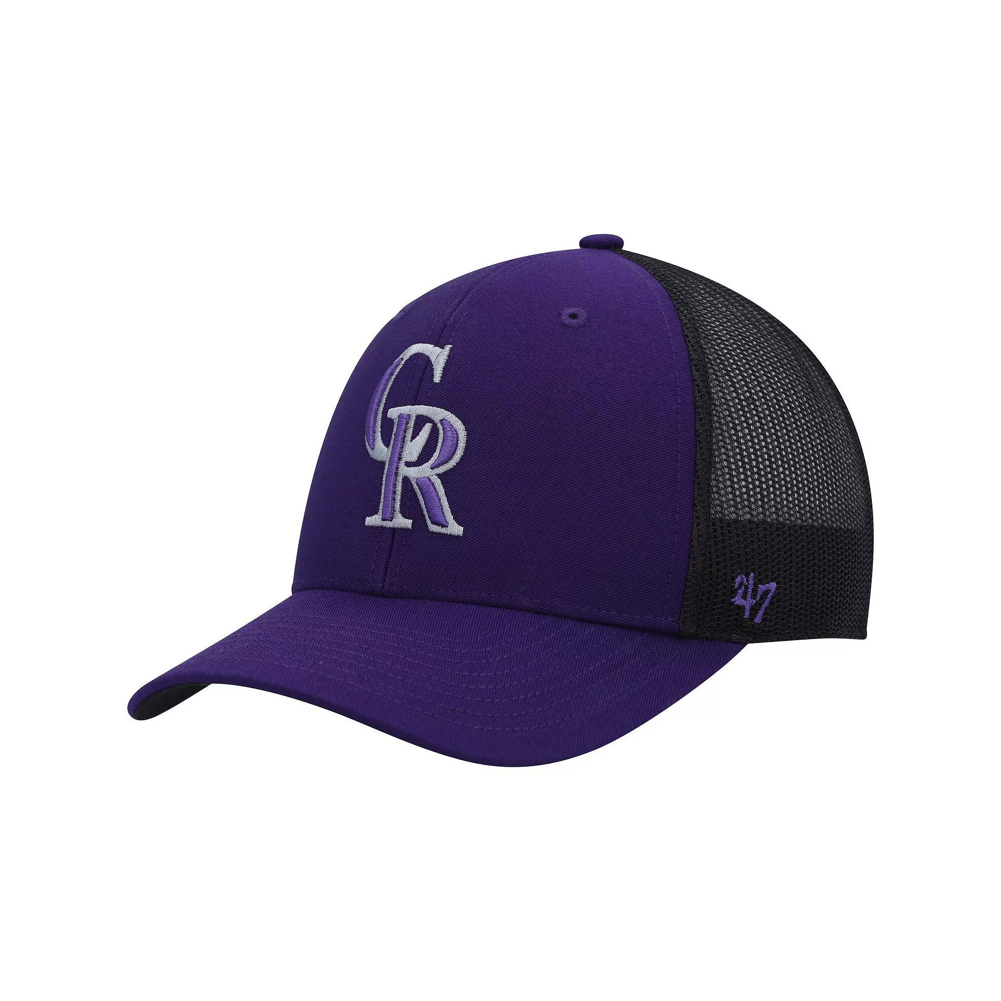Men's '47 Purple Colorado Rockies Secondary Trucker Snapback Hat Product Image