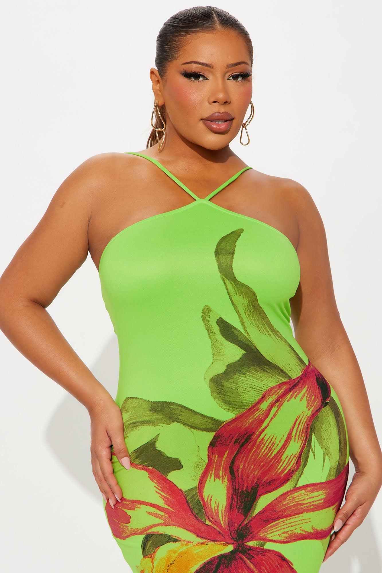 Skyfall Maxi Dress - Lime Product Image