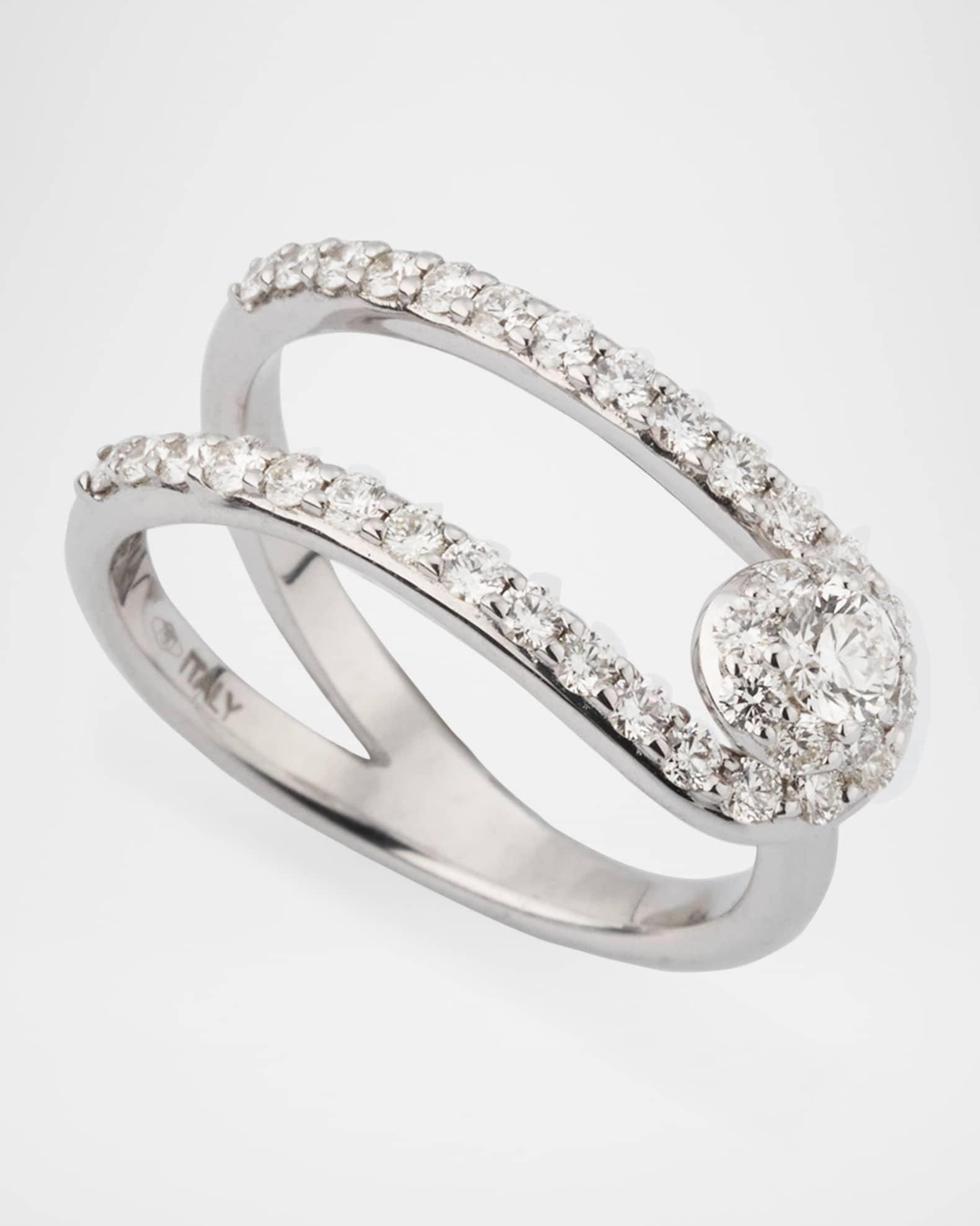 18K White Gold Anima Ring with Diamonds, Size 5.75 Product Image
