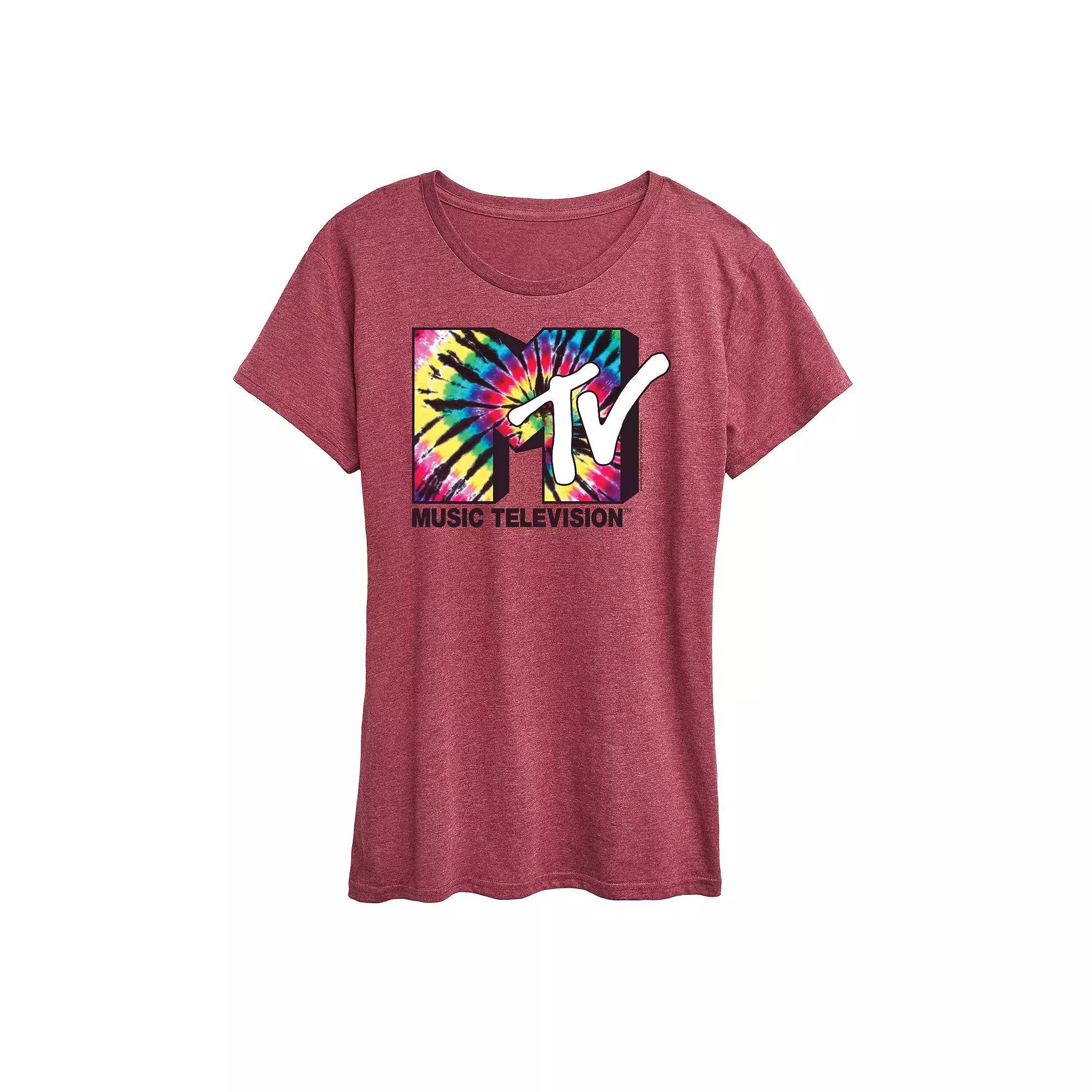 Womens MTV Tie Dye Logo Graphic Tee, Girls Product Image