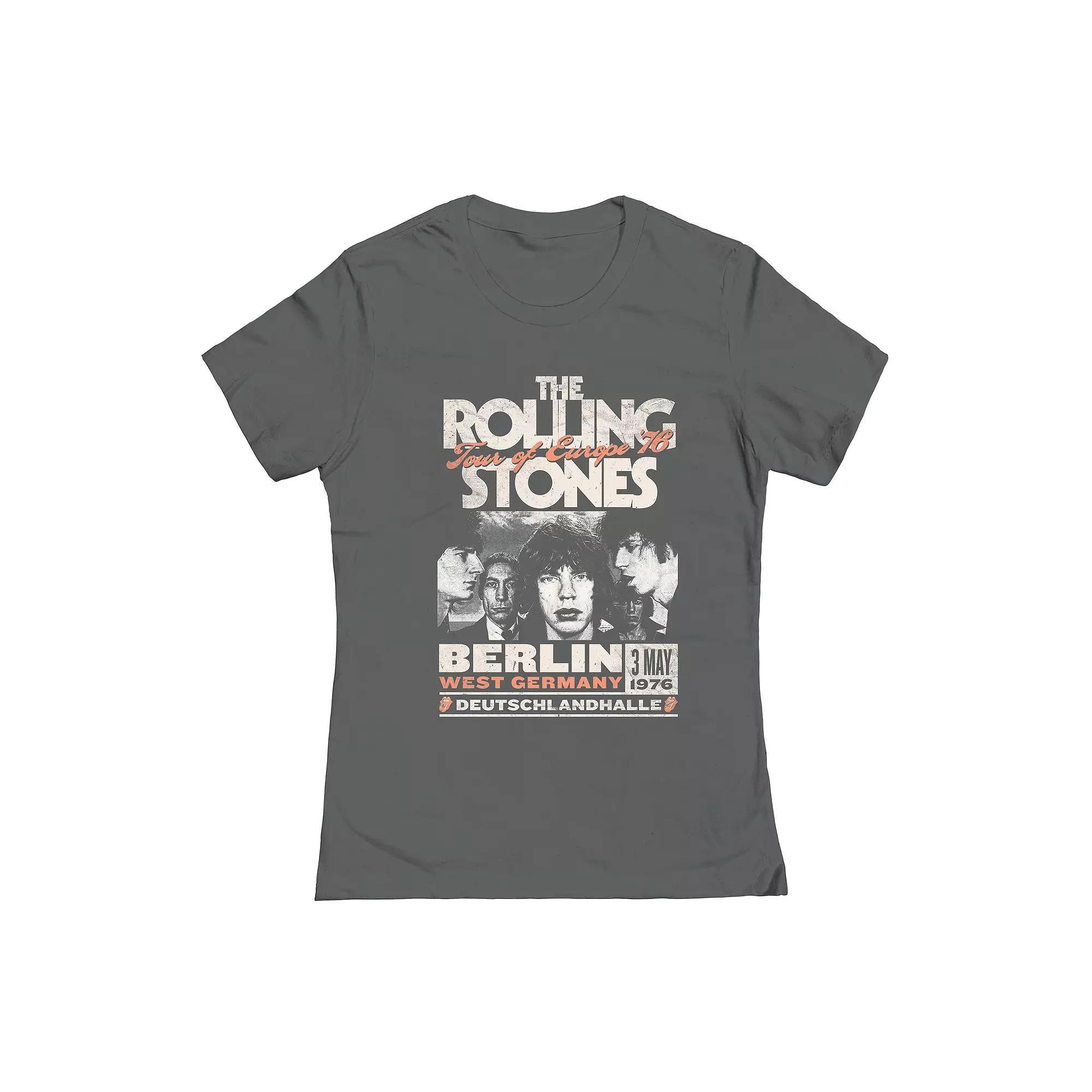 Juniors' Rolling Stones Europe 76 Graphic Tee, Girl's, Size: Large, Grey Product Image