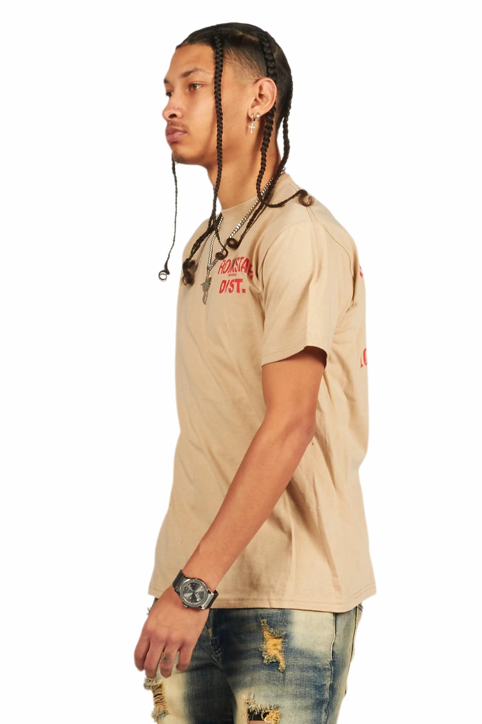 Lake Beige/Red Graphic T-Shirt Male Product Image
